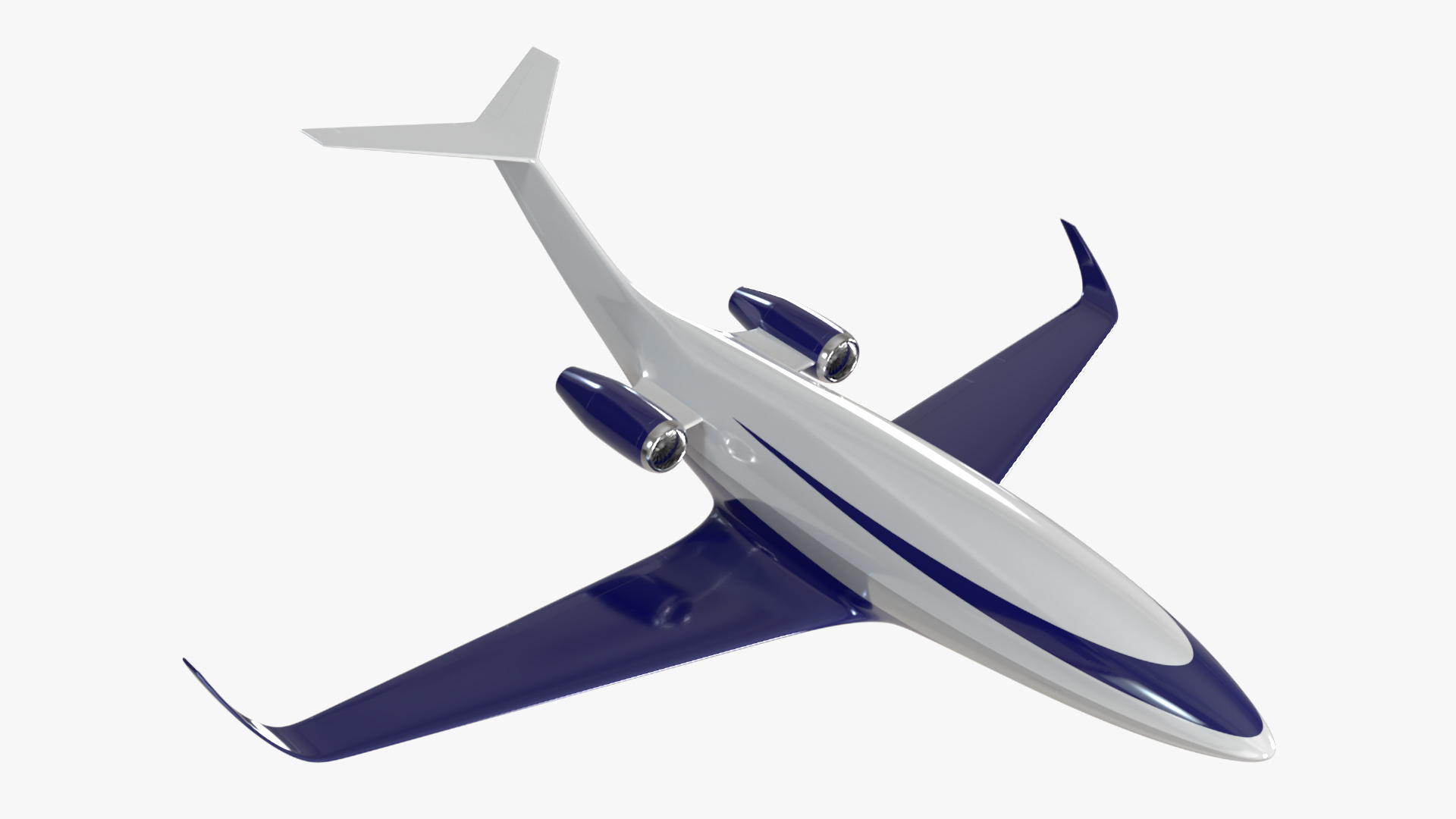 3D model Concept Business Jet Blue