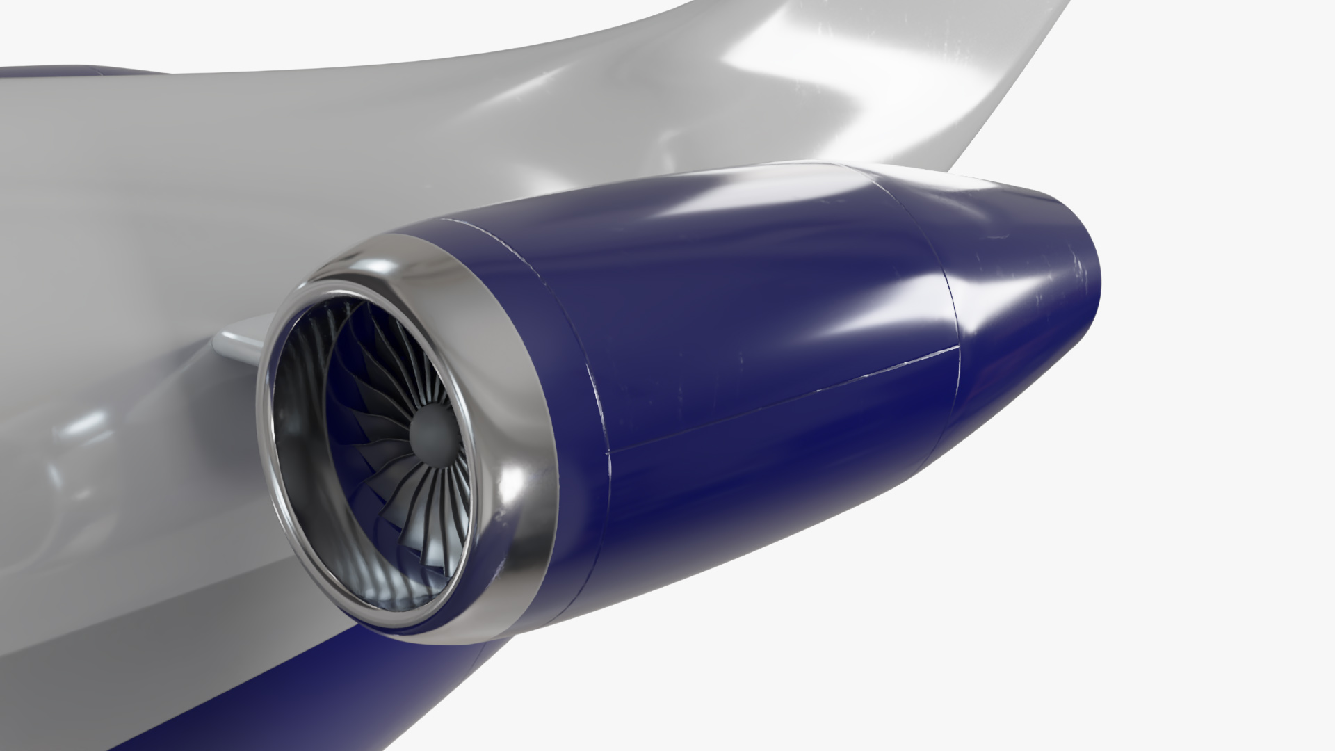 3D model Concept Business Jet Blue