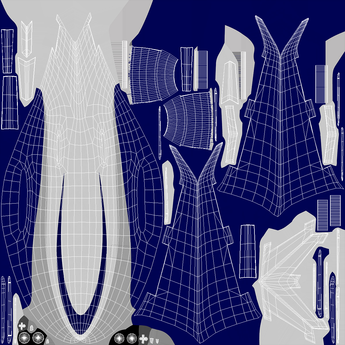 3D model Concept Business Jet Blue