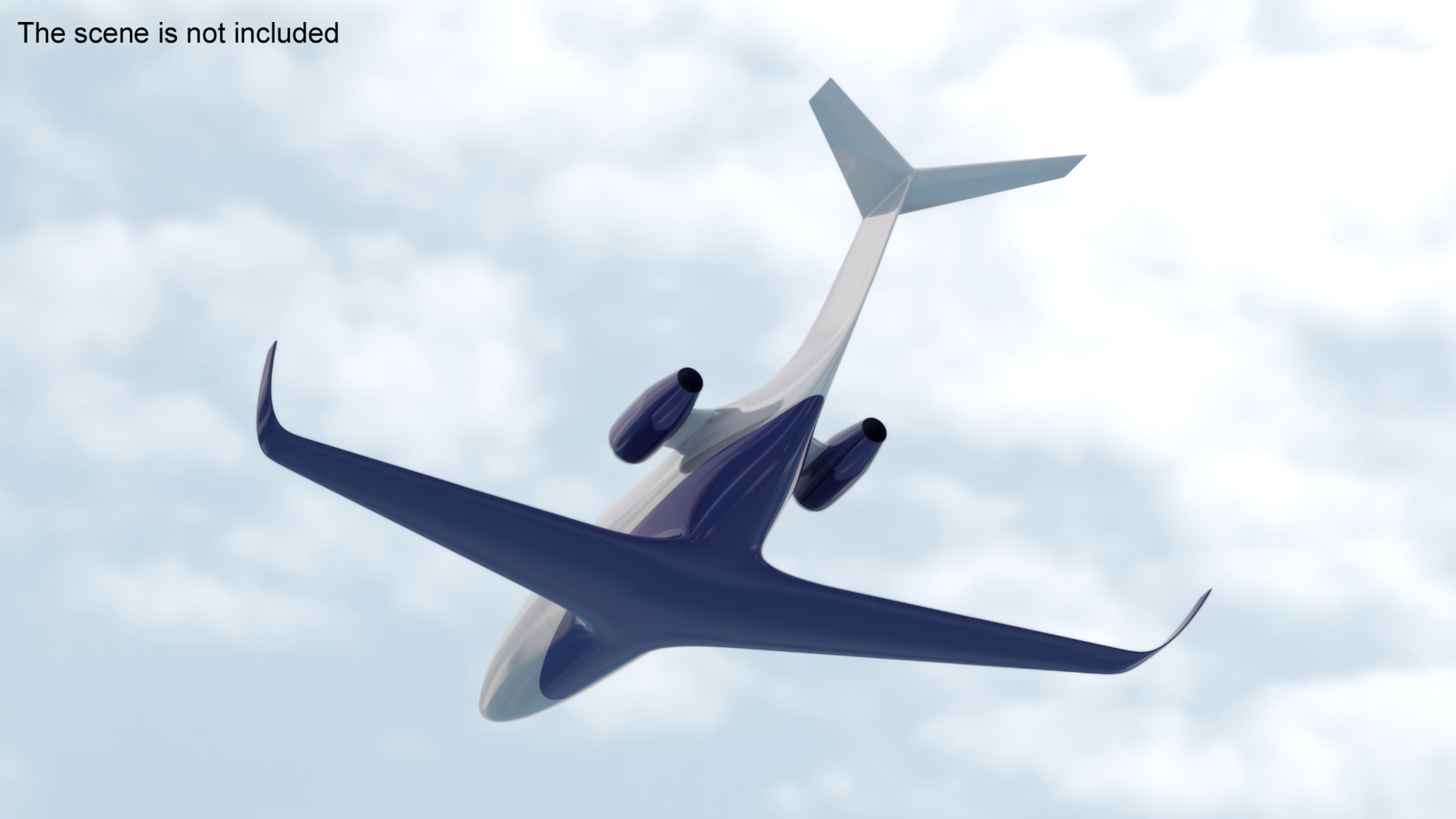 3D model Concept Business Jet Blue