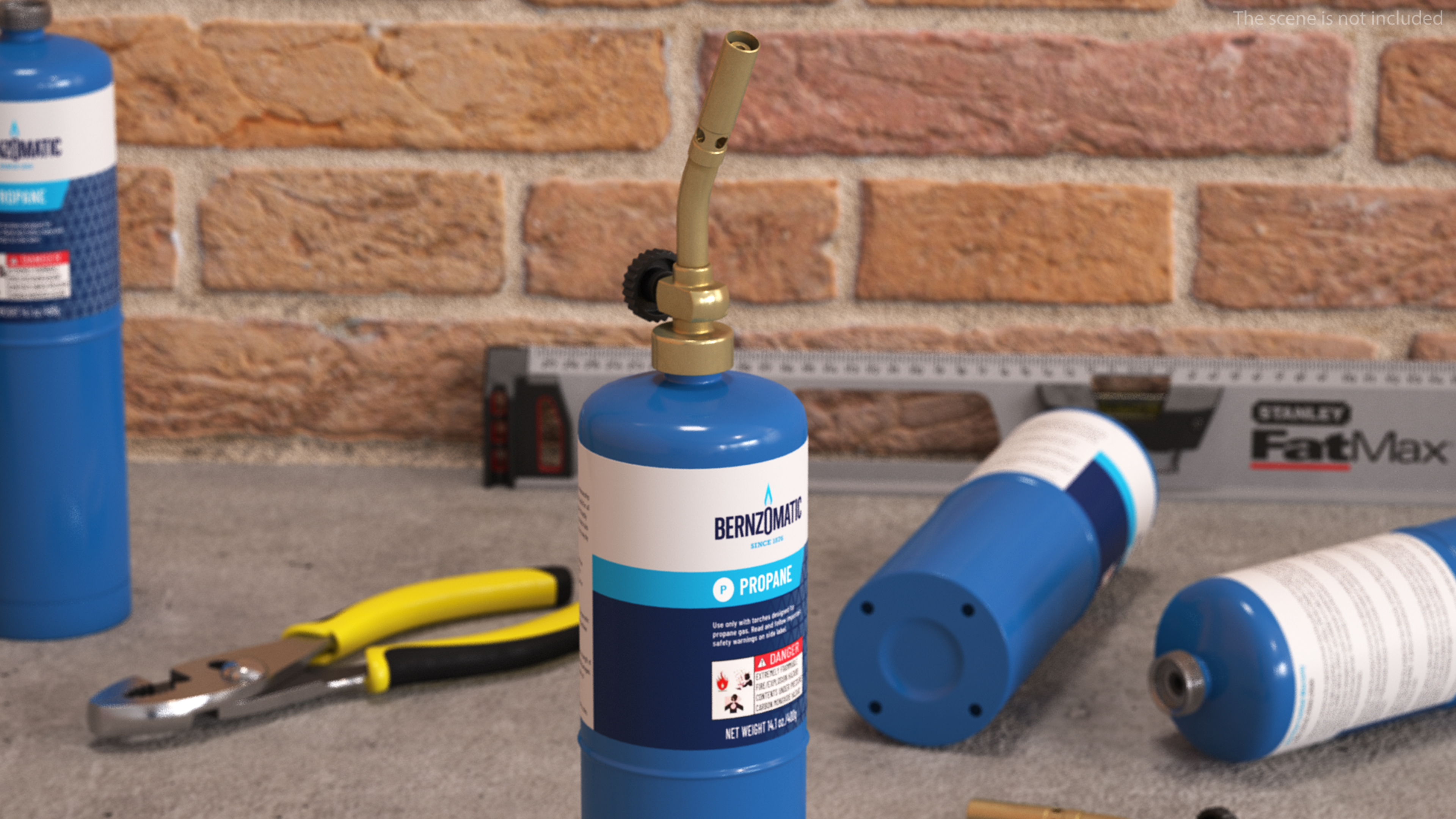 Brass Pencil Flame Propane Torch Head 3D