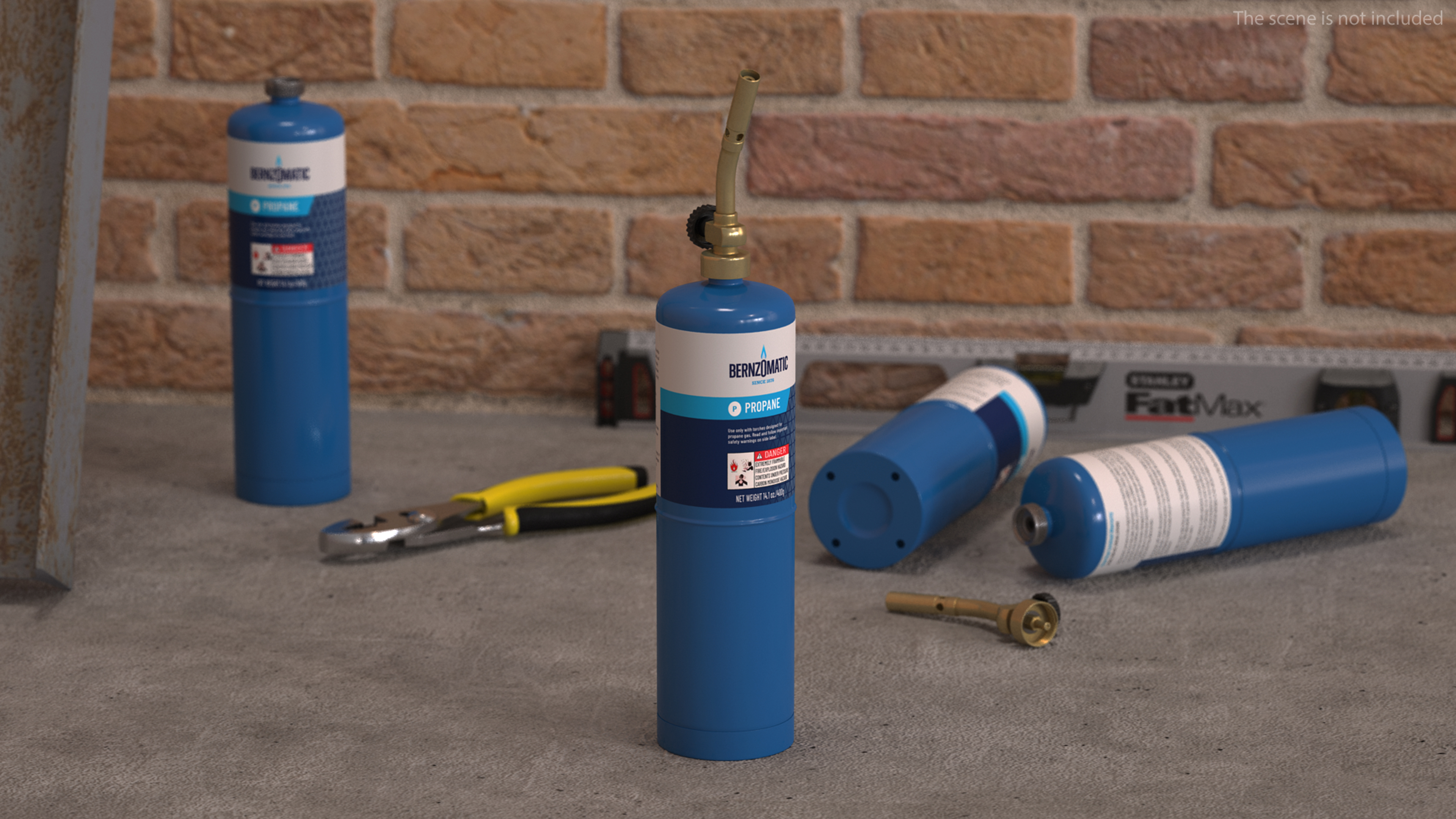 Brass Pencil Flame Propane Torch Head 3D