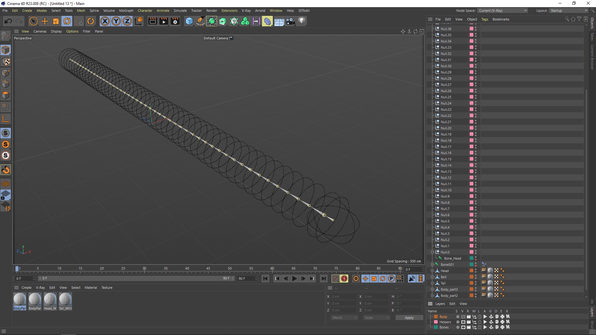 3D Serpent Dragon White Rigged for Cinema 4D