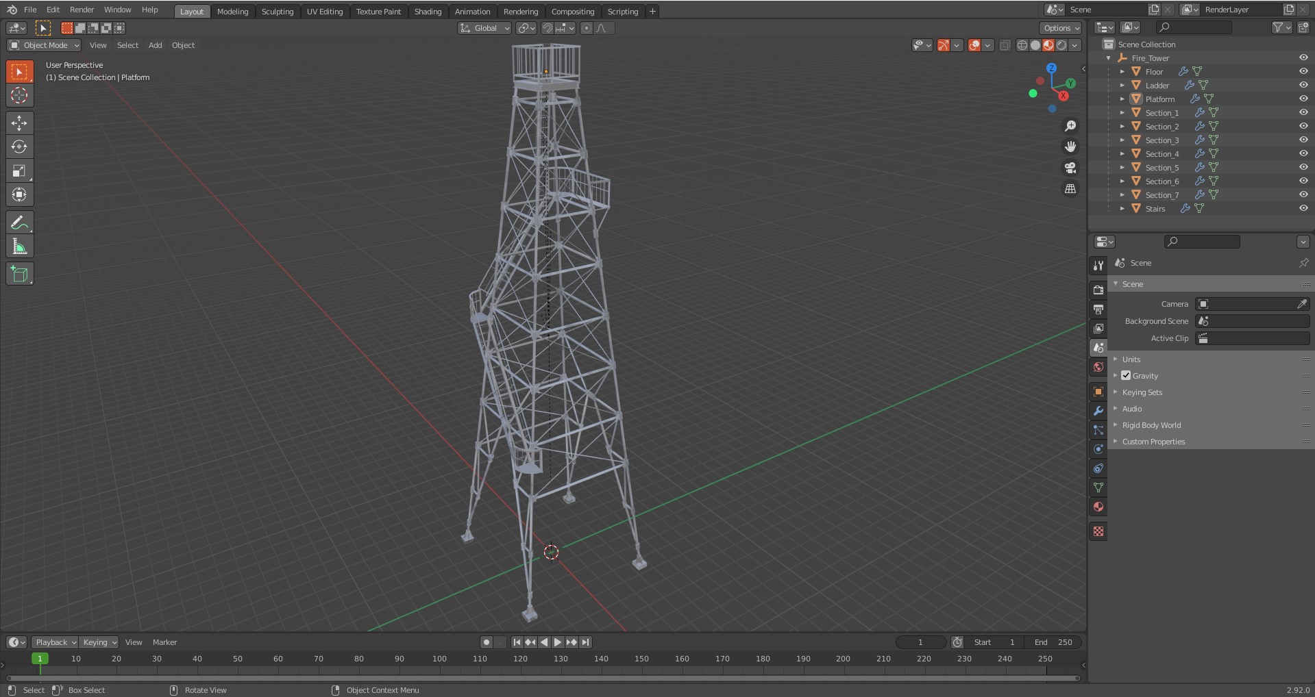 3D model Fire Tower