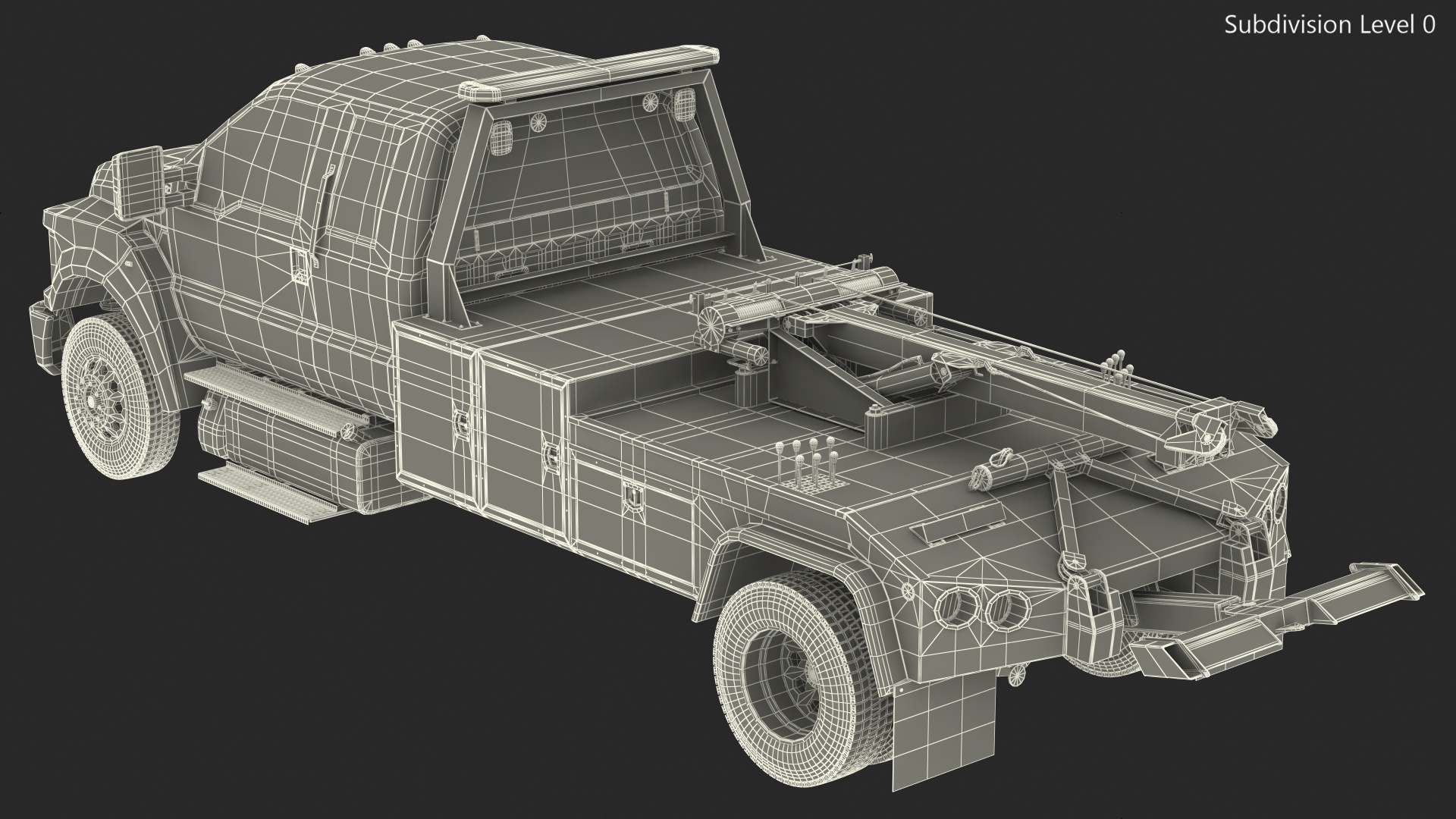 3D Ford F650 Supercab Tow Truck model