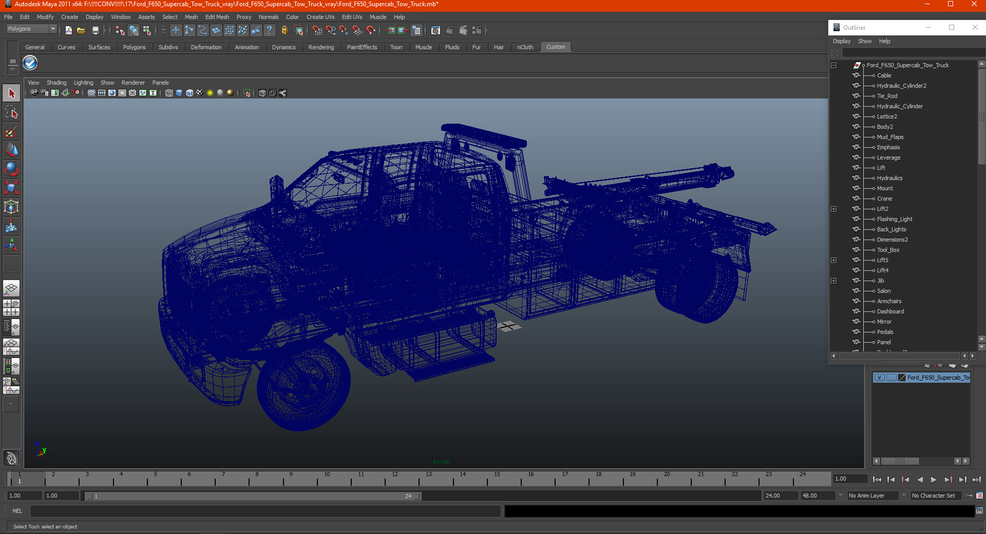 3D Ford F650 Supercab Tow Truck model