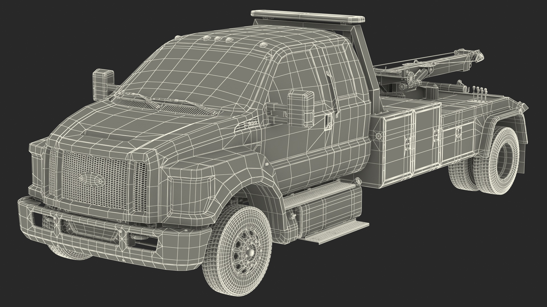 3D Ford F650 Supercab Tow Truck model