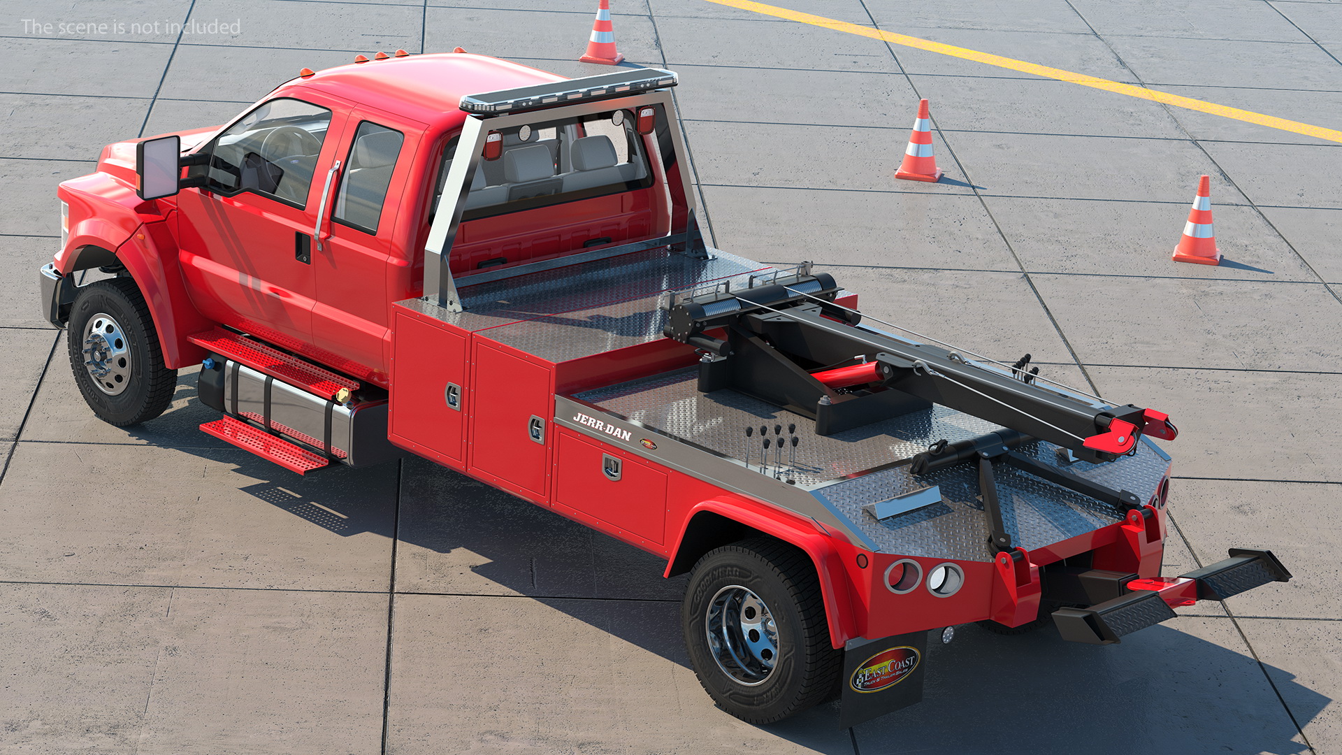 3D Ford F650 Supercab Tow Truck model