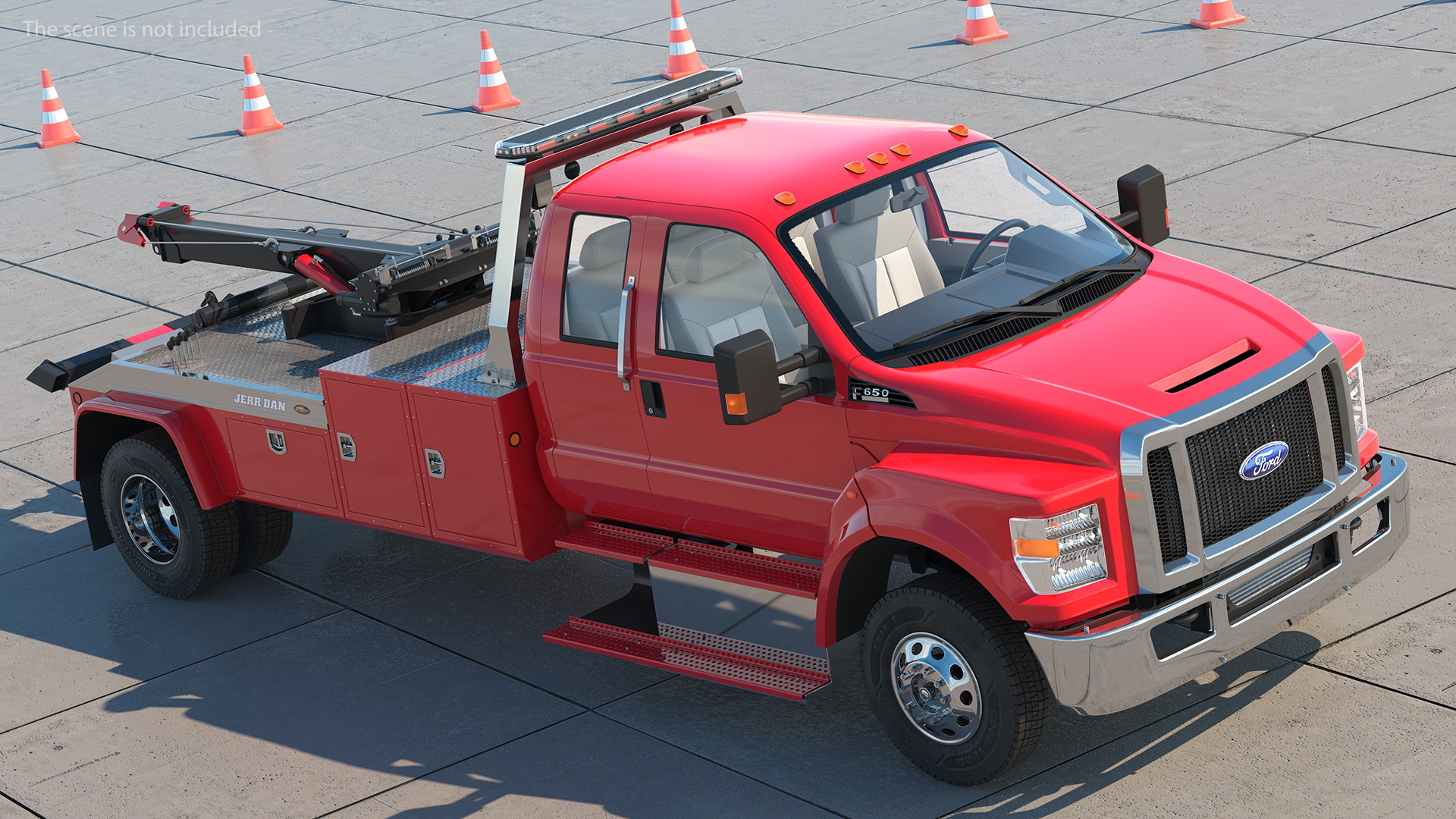 3D Ford F650 Supercab Tow Truck model