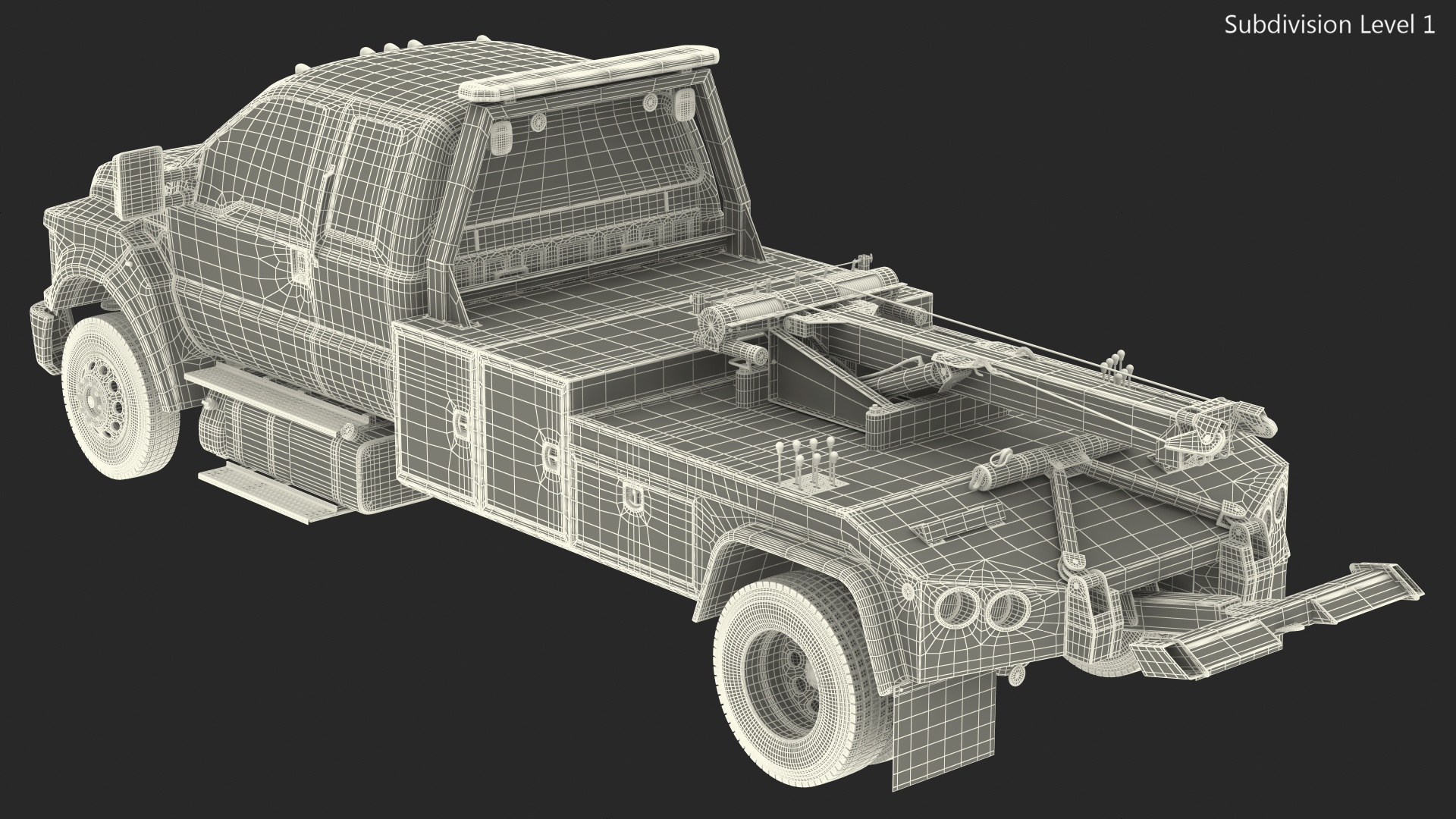 3D Ford F650 Supercab Tow Truck model