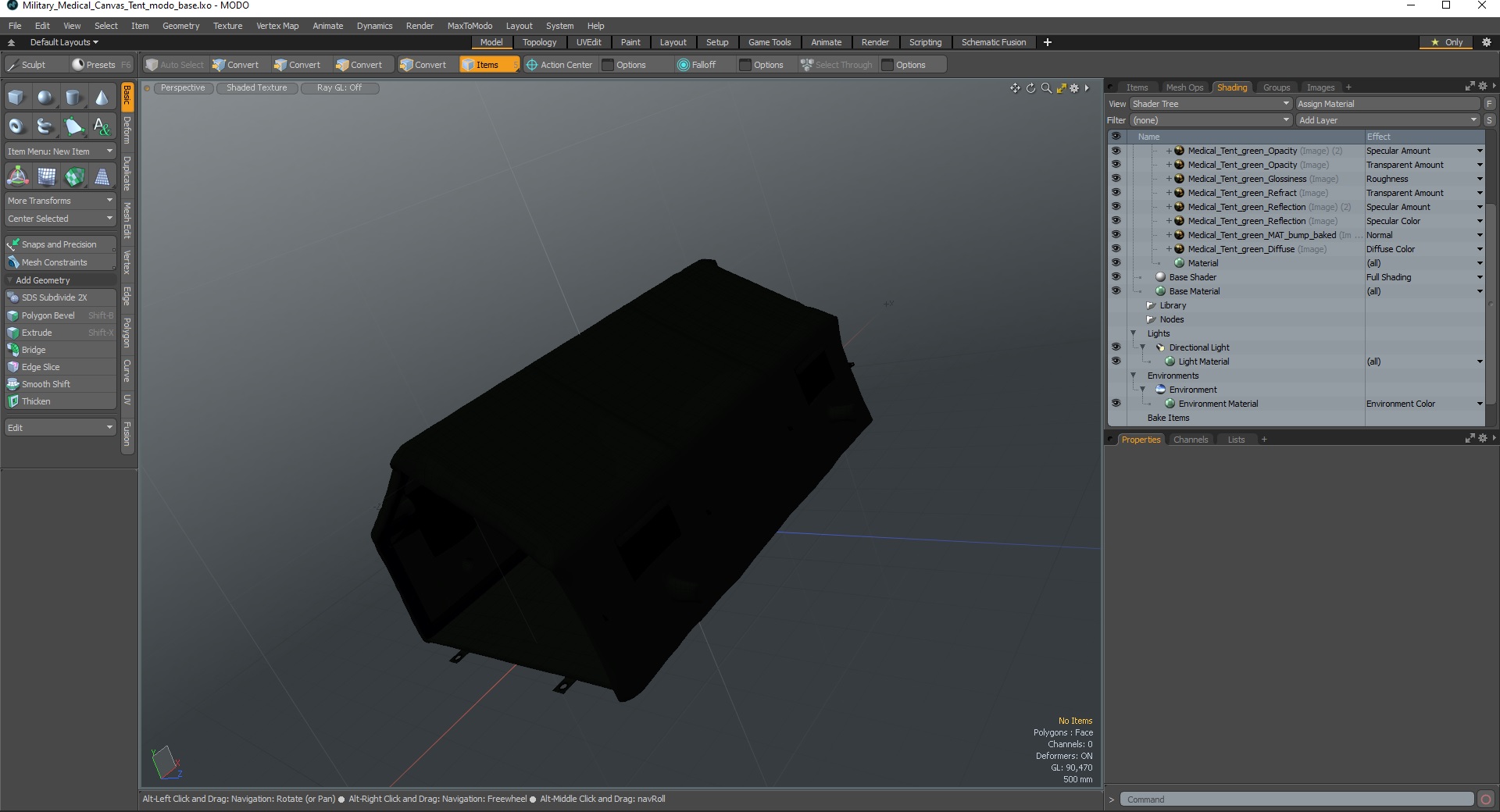 3D Military Medical Canvas Tent model