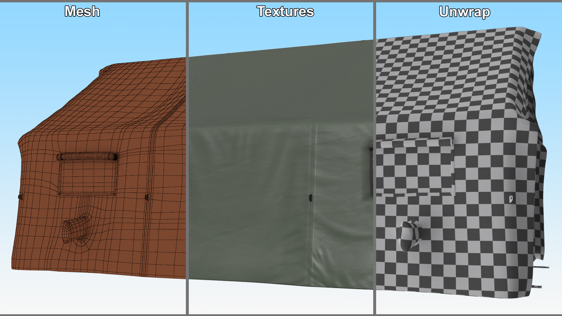 3D Military Medical Canvas Tent model