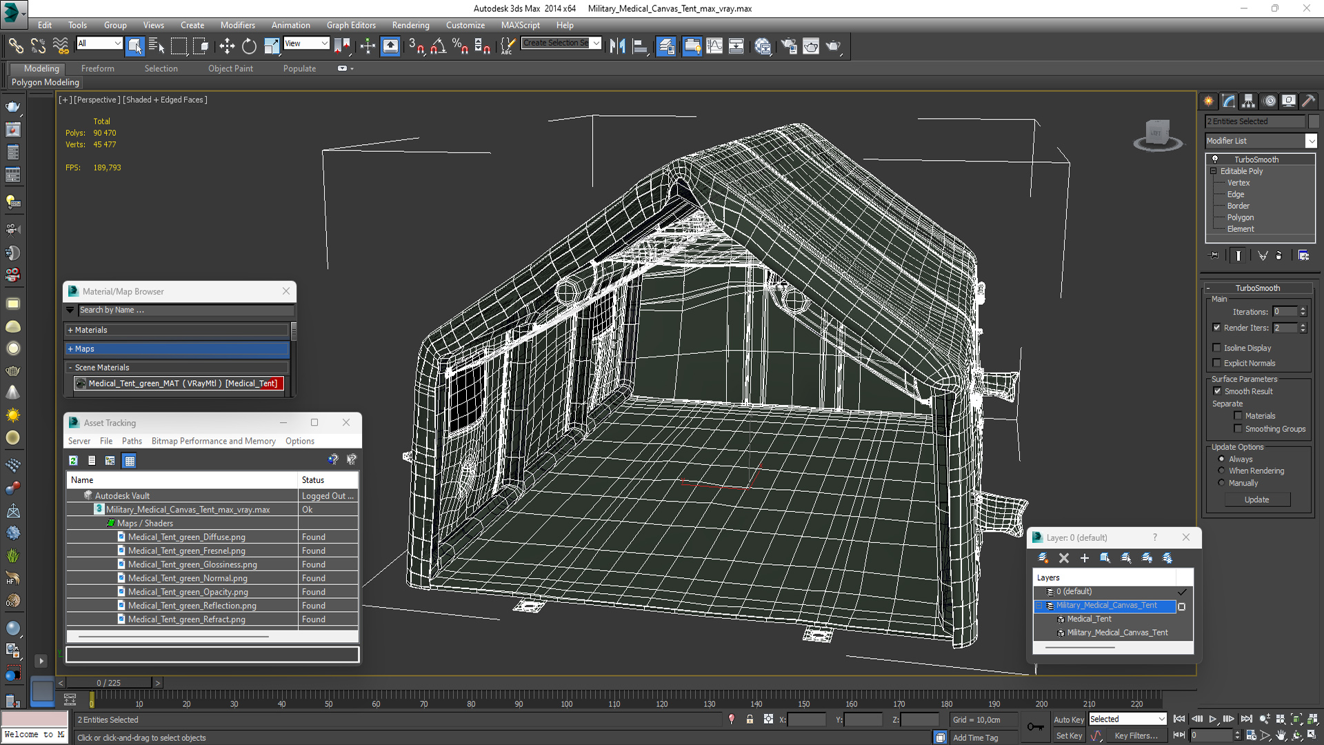 3D Military Medical Canvas Tent model