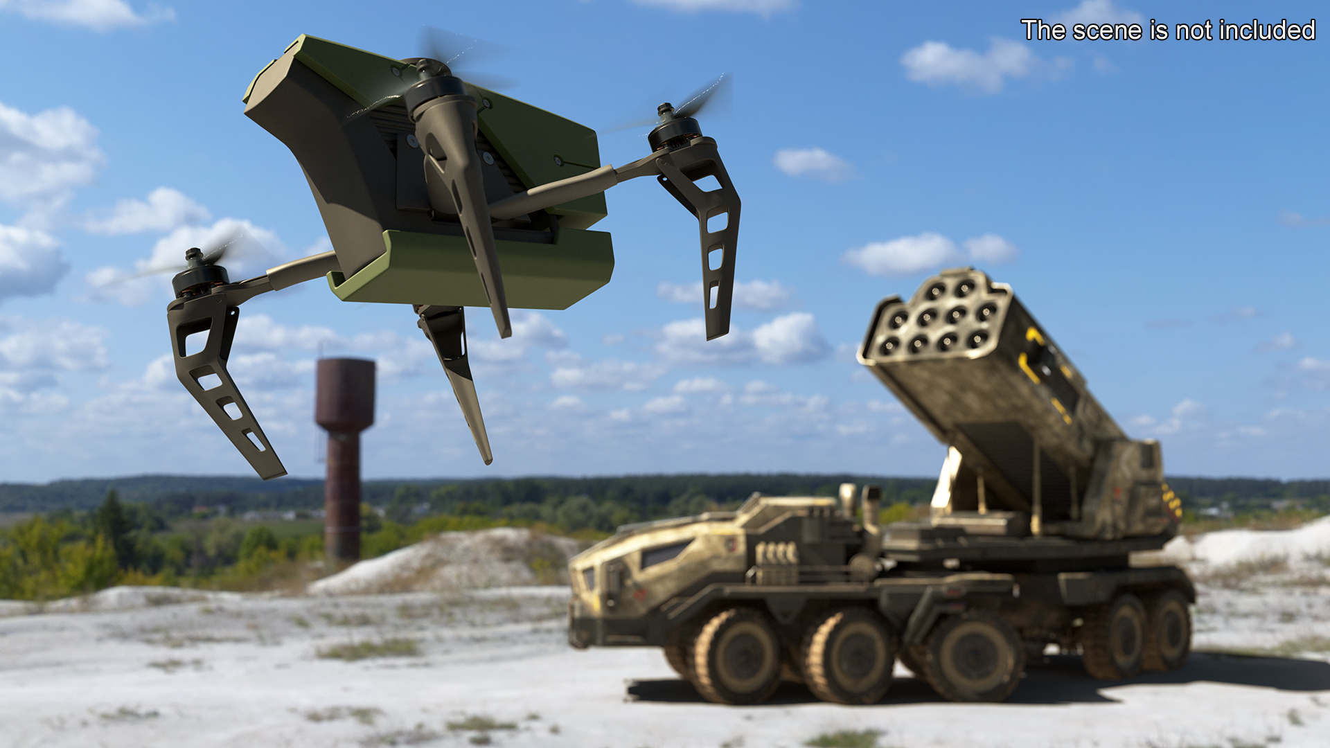 3D model Kamikaze Quadcopter Drone