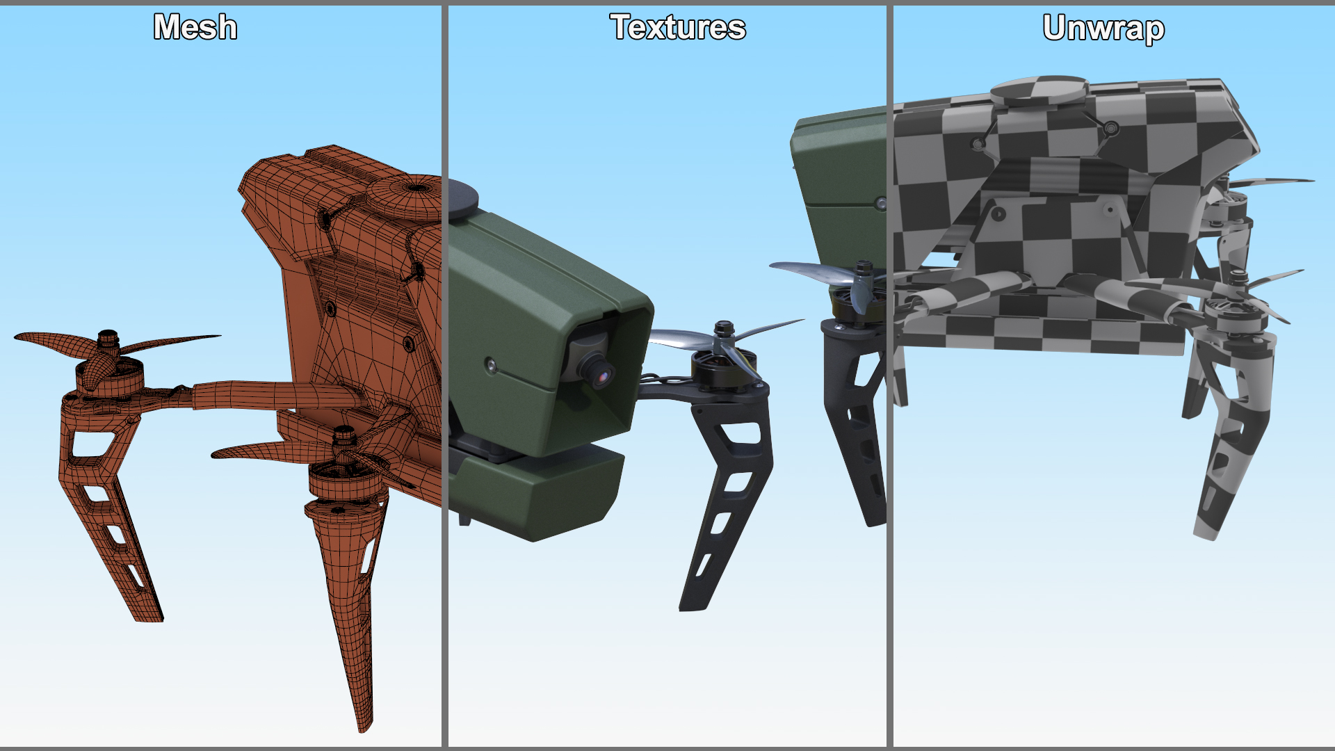 3D model Kamikaze Quadcopter Drone