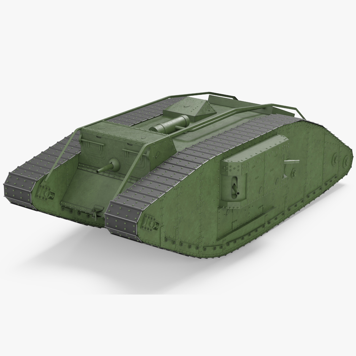 3D Tank MK 4 Female Green Rigged for Maya model