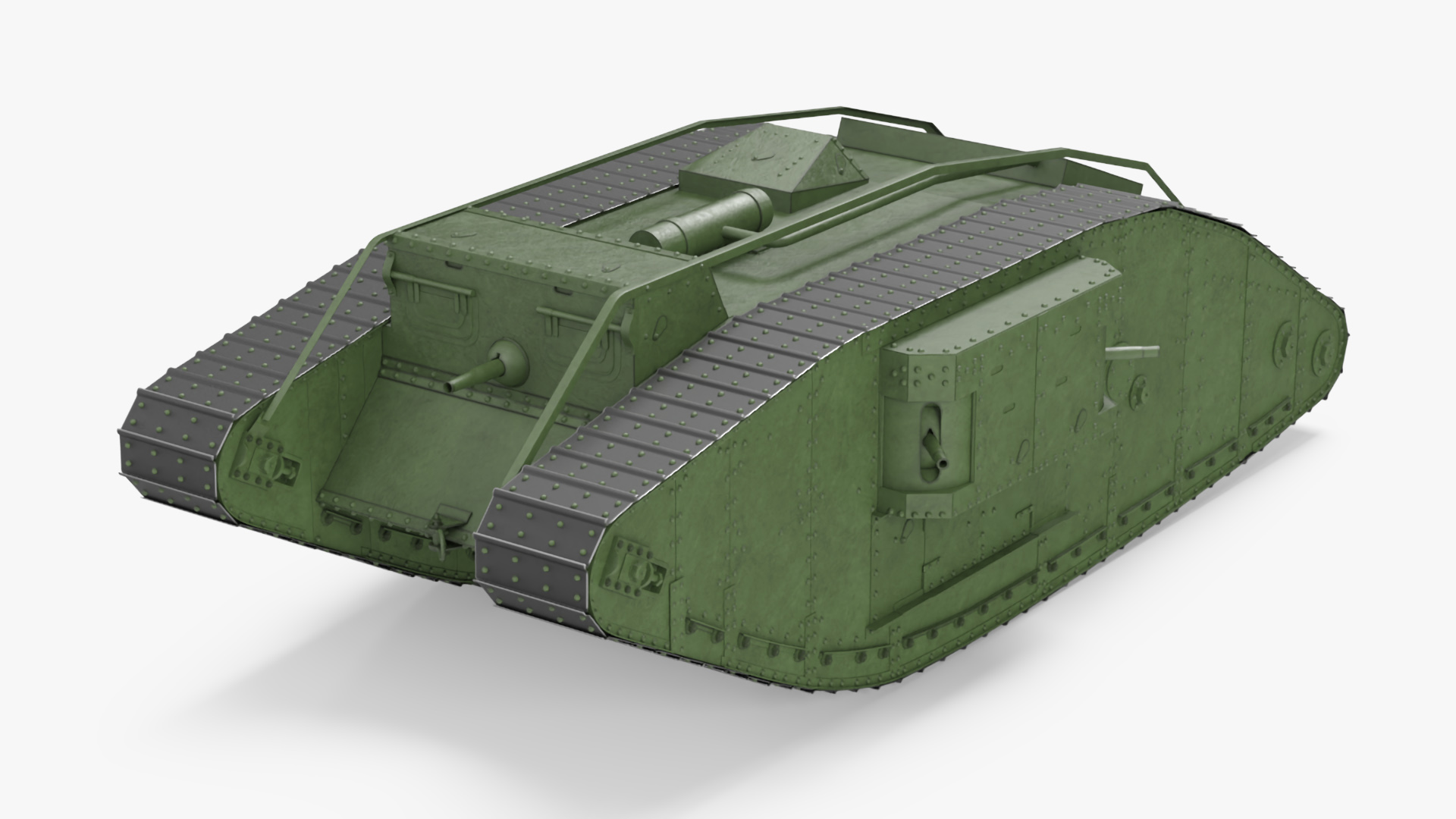 3D Tank MK 4 Female Green Rigged for Maya model