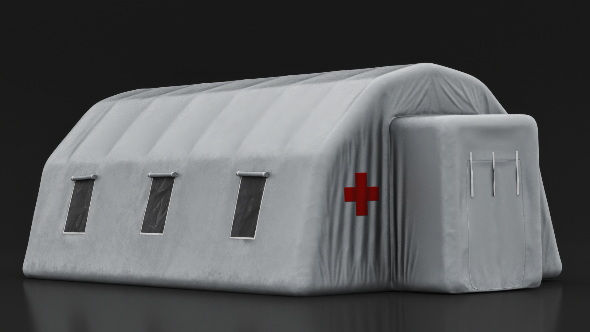 3D model Large Rescue Pop Up Inflatable Tent Open