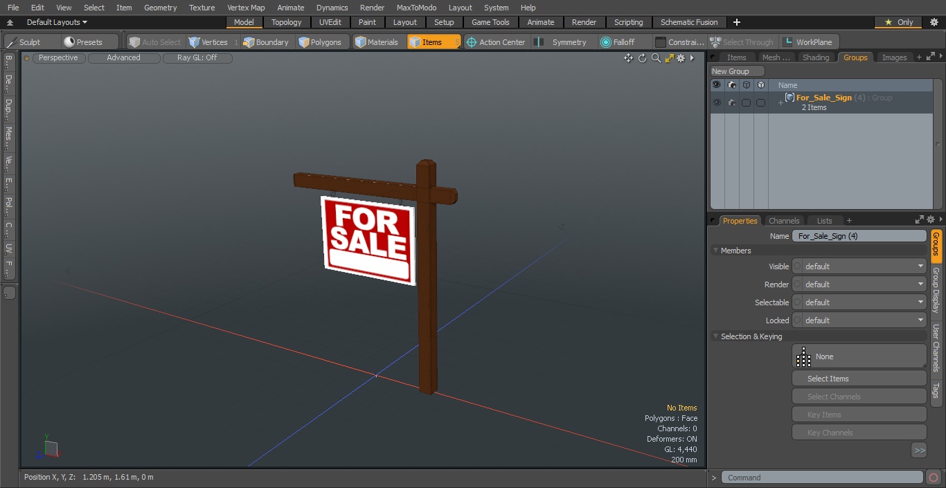 3D For Sale Sign model