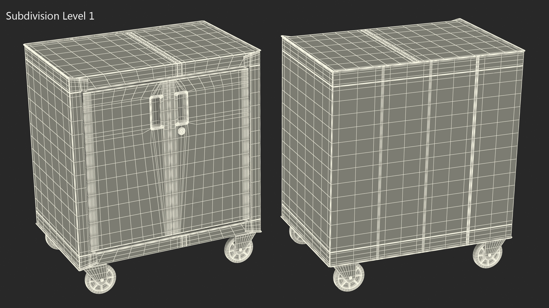 3D model Freestanding Steel Garage Chest Red