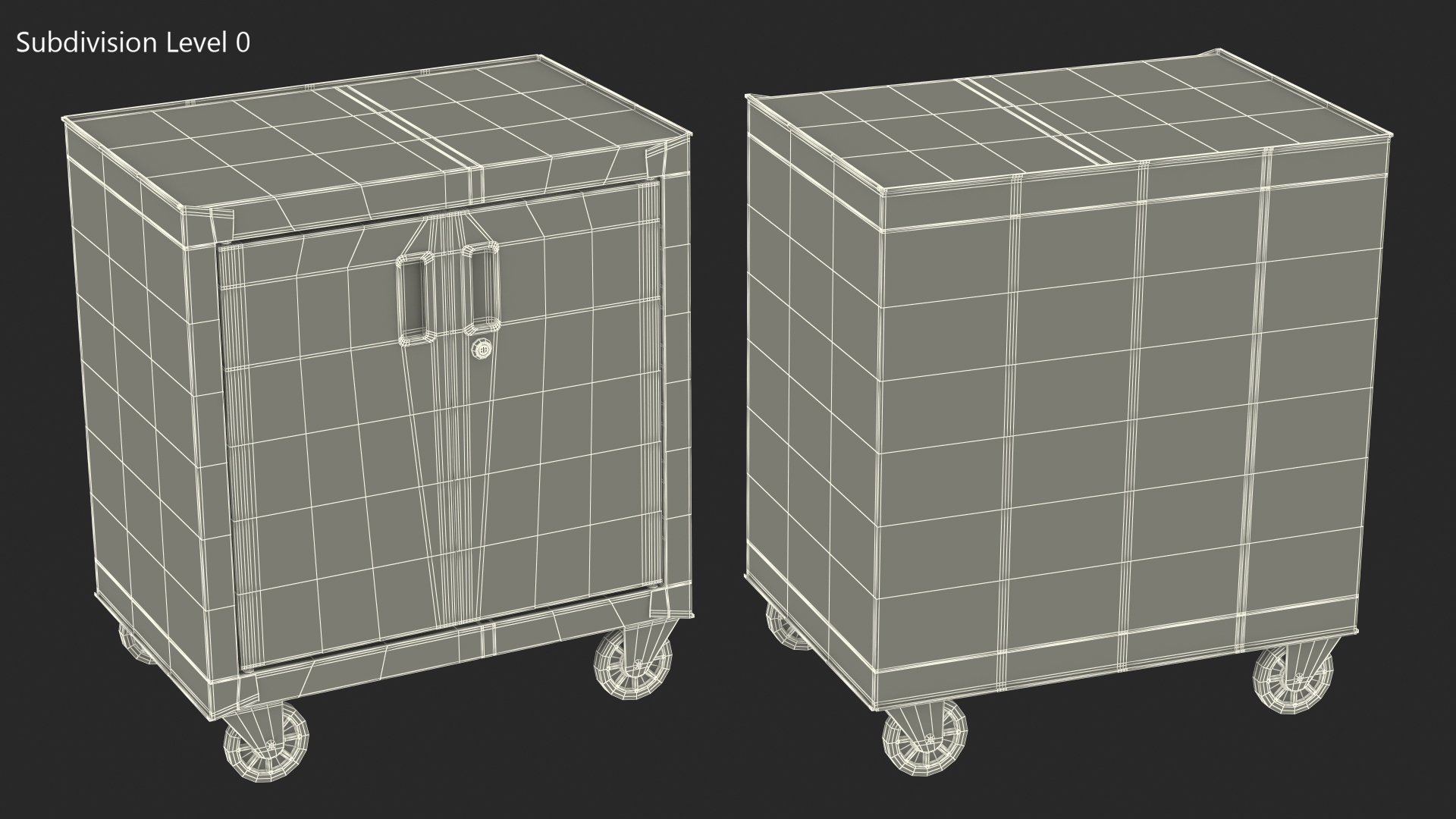 3D model Freestanding Steel Garage Chest Red