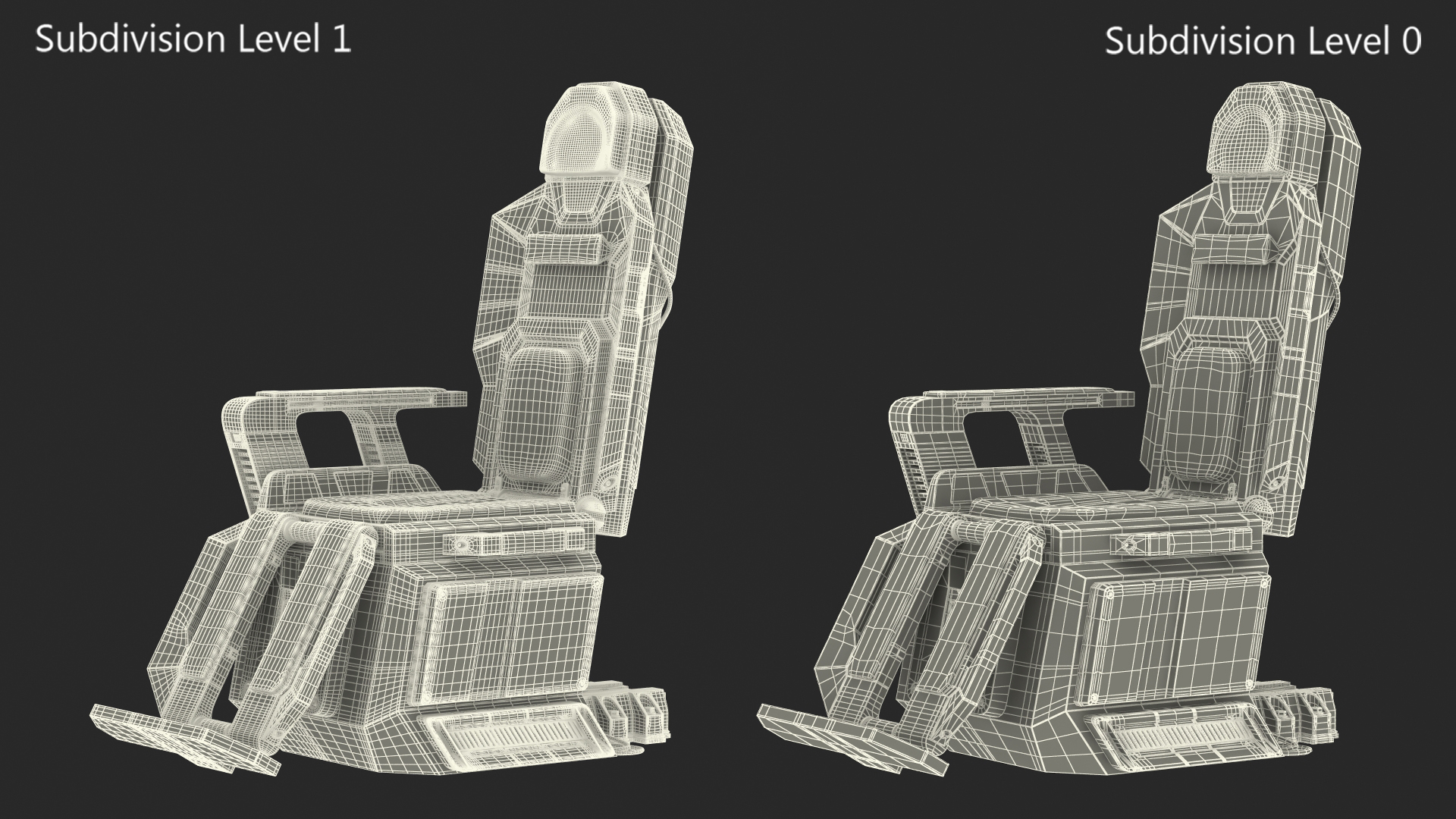 Sci-fi Pilot Seat 3D