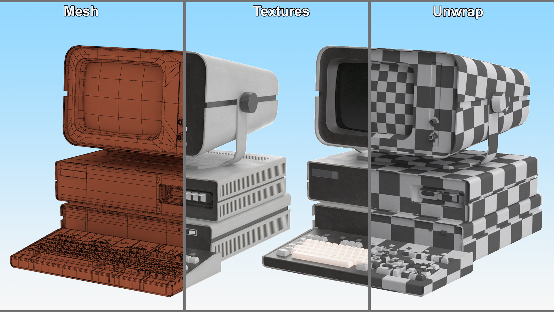 Retro Personal Computer Turned Off 3D model