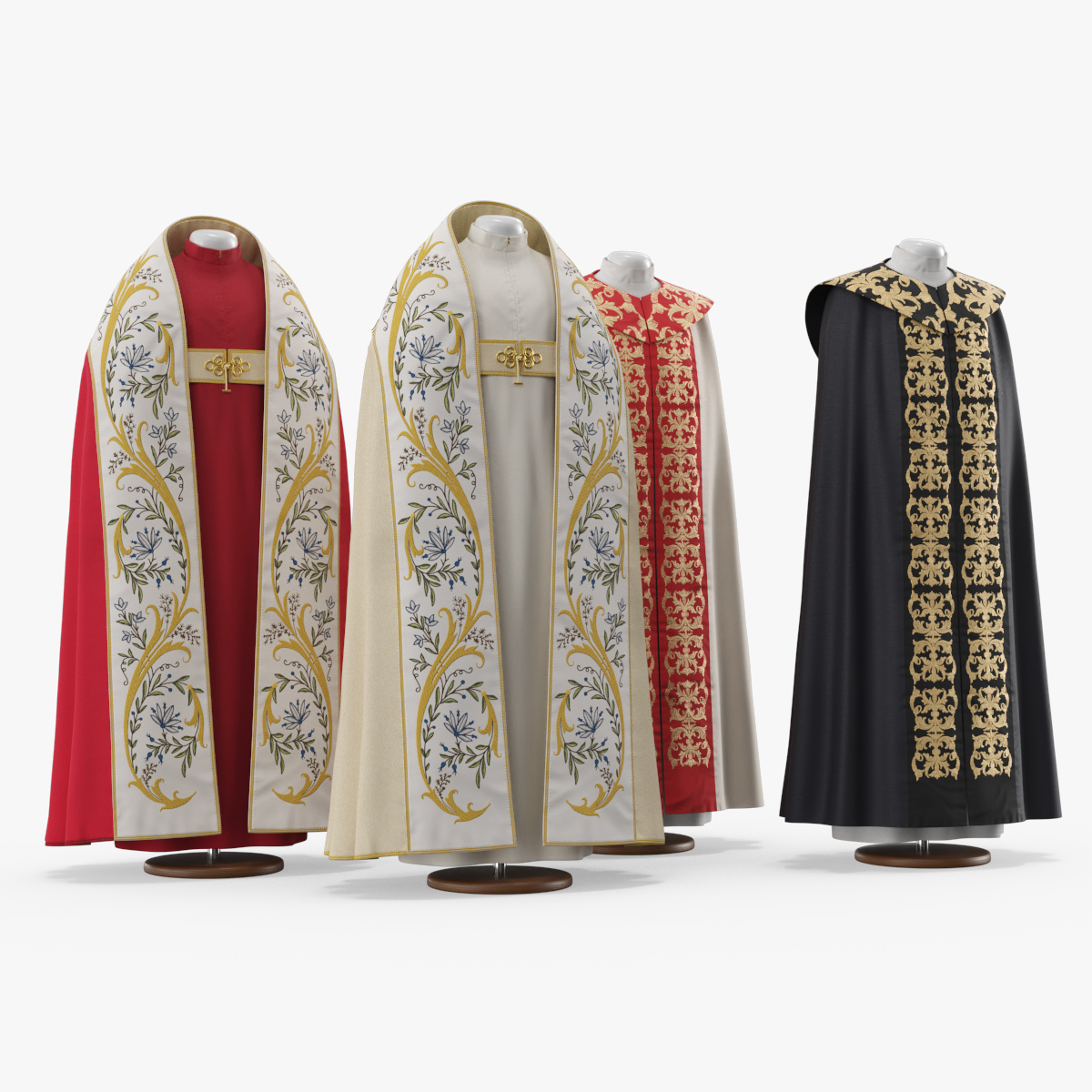 Catholic Liturgical Garment Set 3D model collection preview
