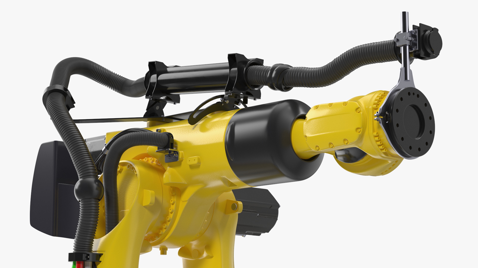 Robotic Arm Yellow on Rails Rigged 3D model