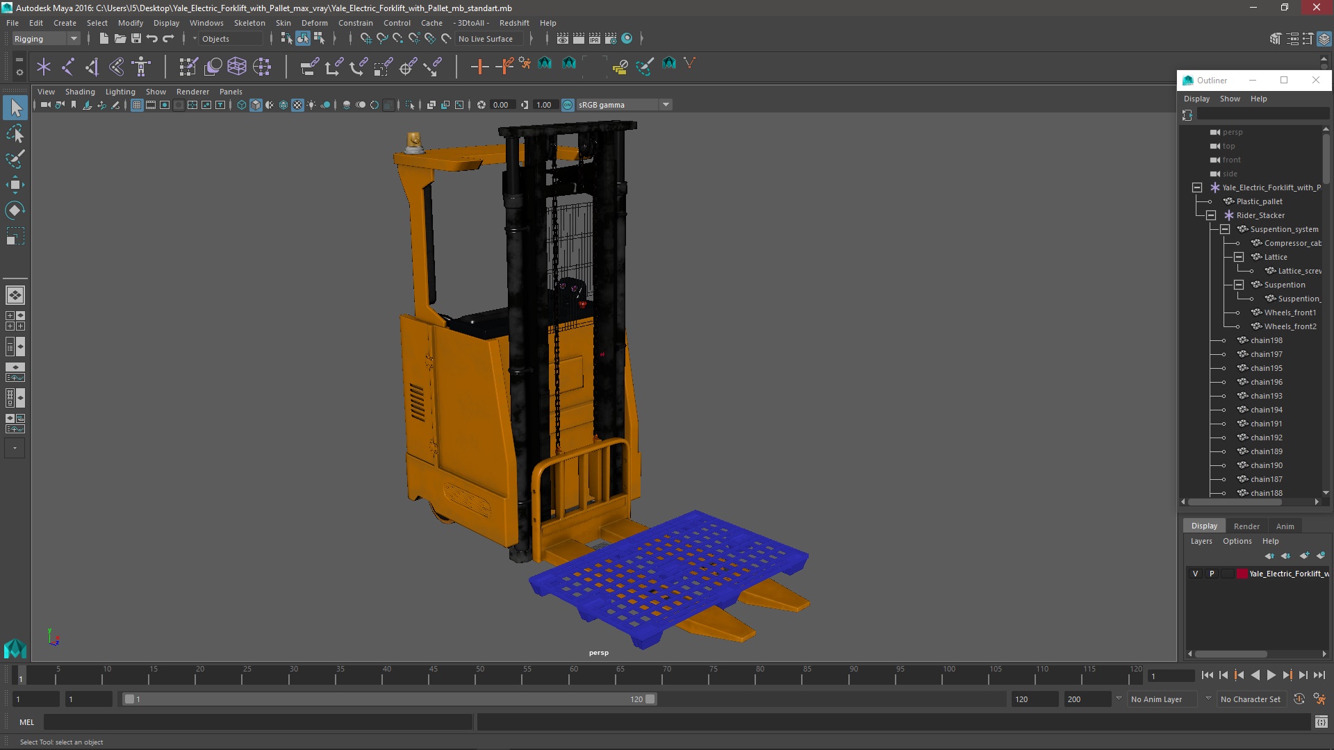 Yale Electric Forklift with Pallet 3D model