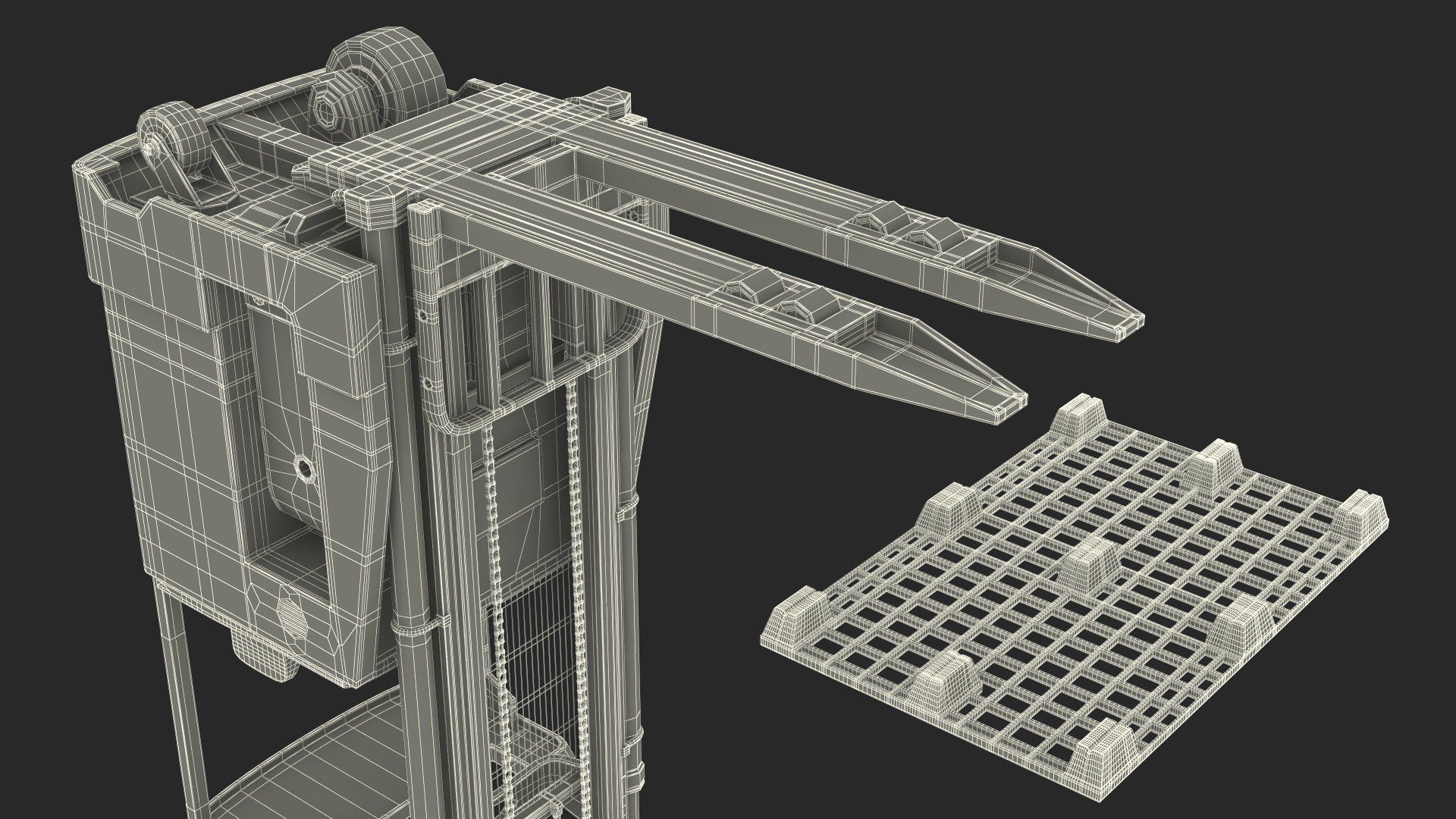 Yale Electric Forklift with Pallet 3D model