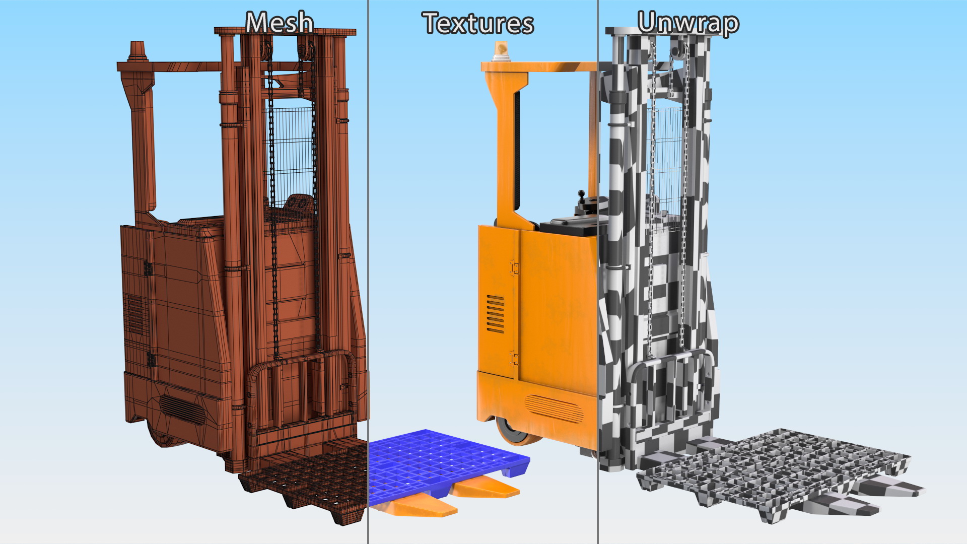 Yale Electric Forklift with Pallet 3D model