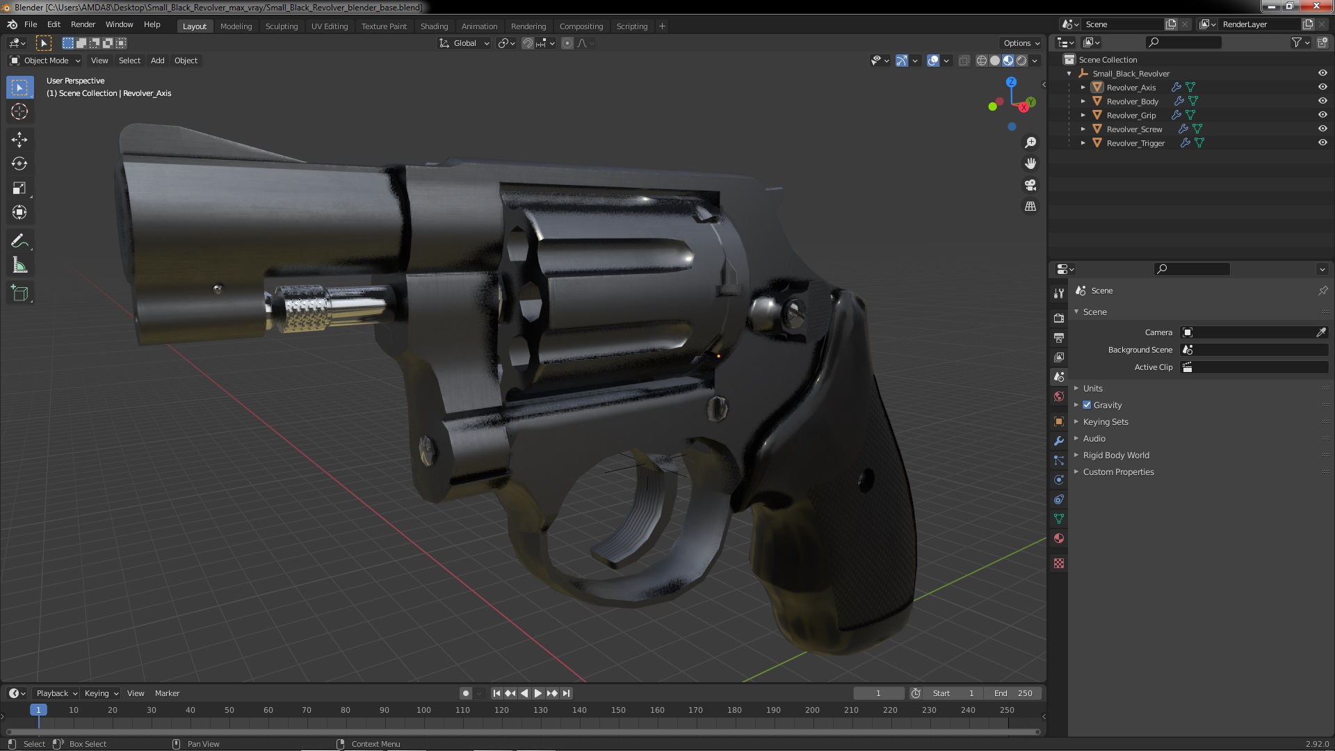 3D model Small Black Revolver