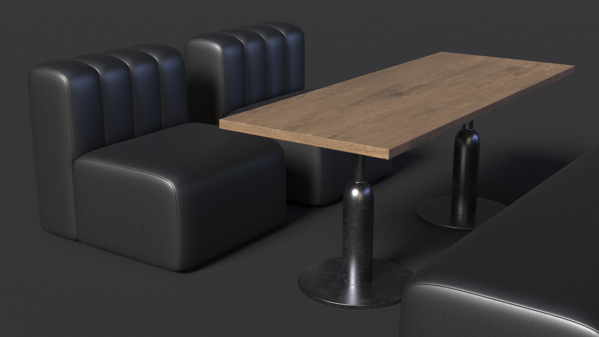 3D Elegant Leather Sofa with Table