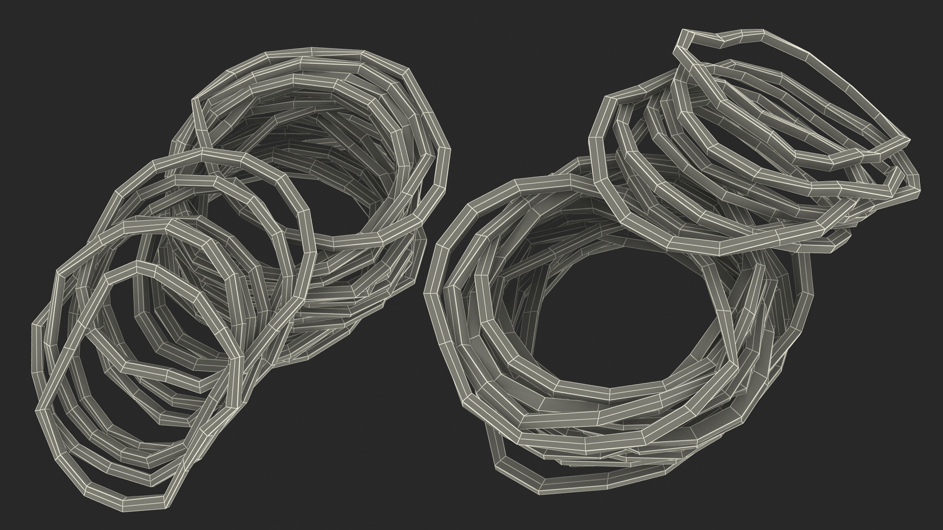 3D Pile of Colored Rubber Bands model