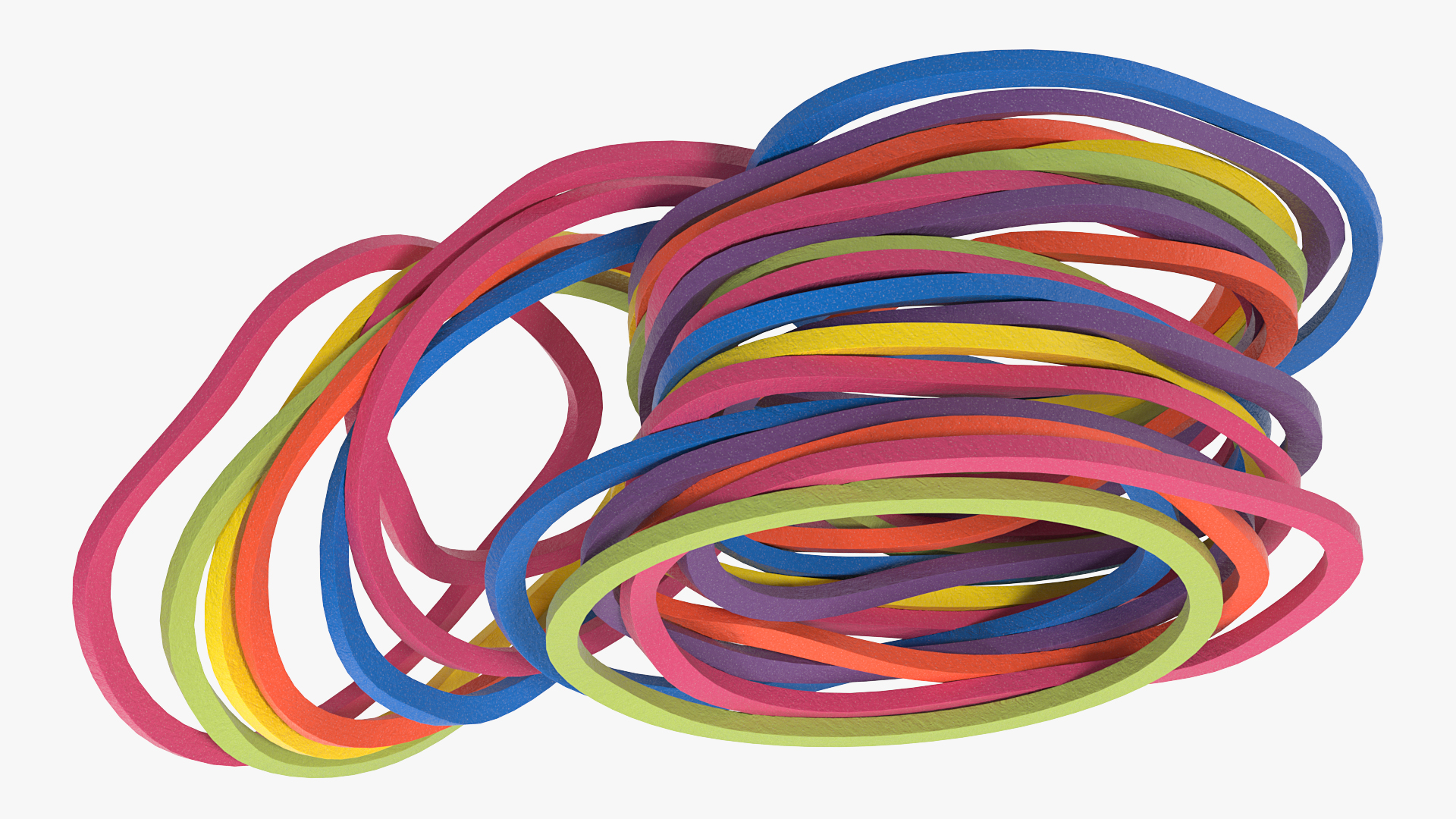 3D Pile of Colored Rubber Bands model