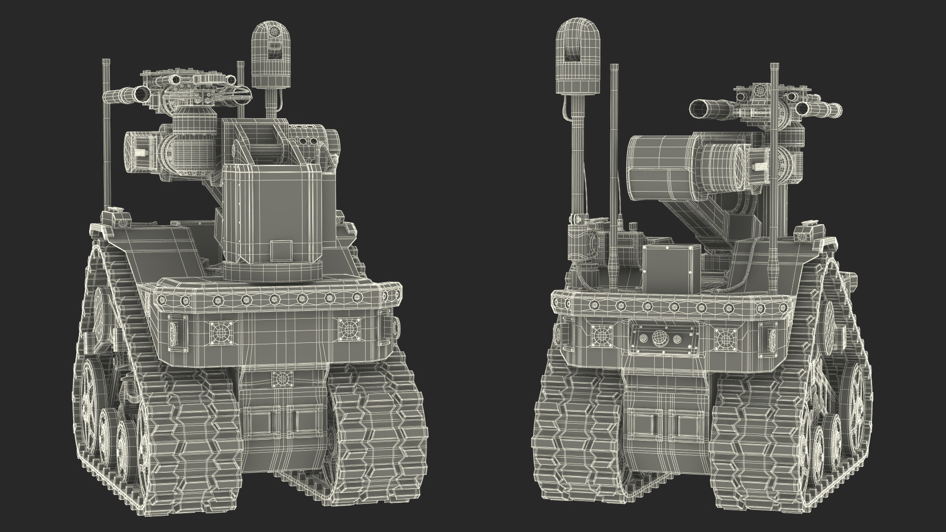 3D Worn Tracked Robot System Black