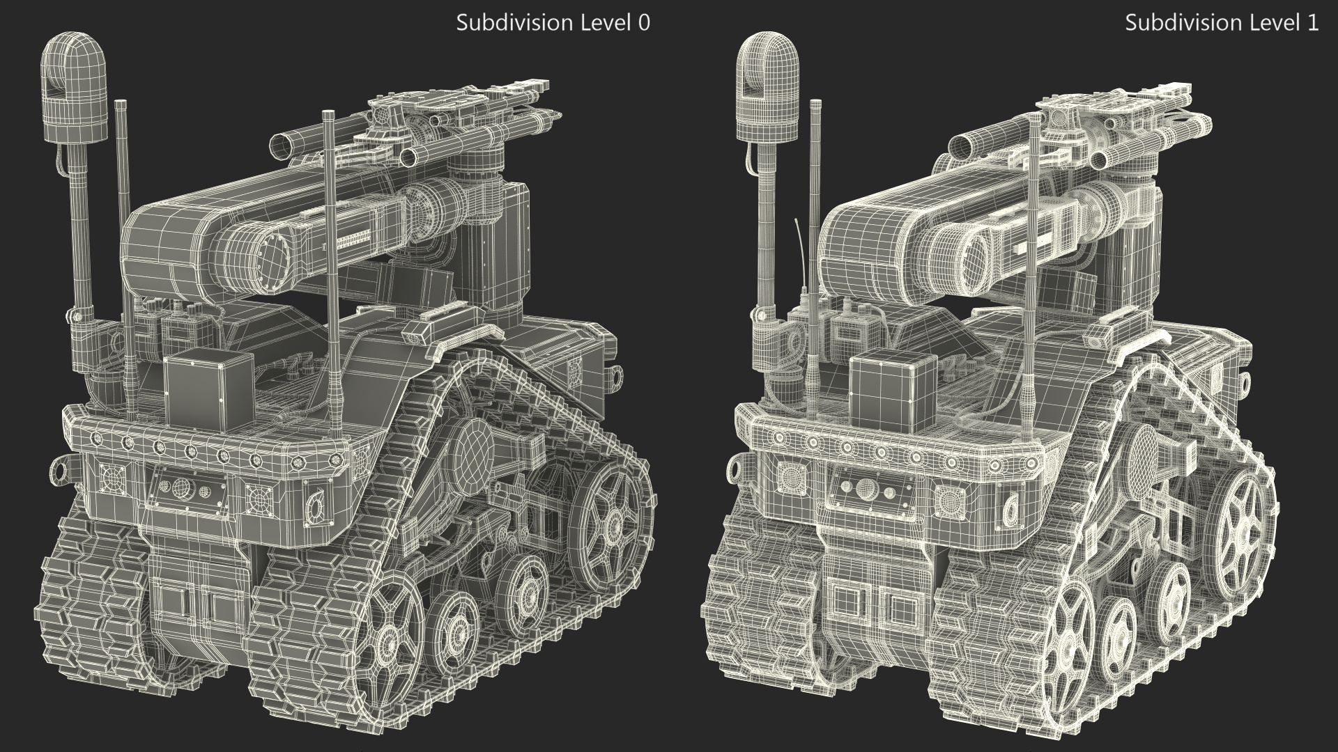 3D Worn Tracked Robot System Black
