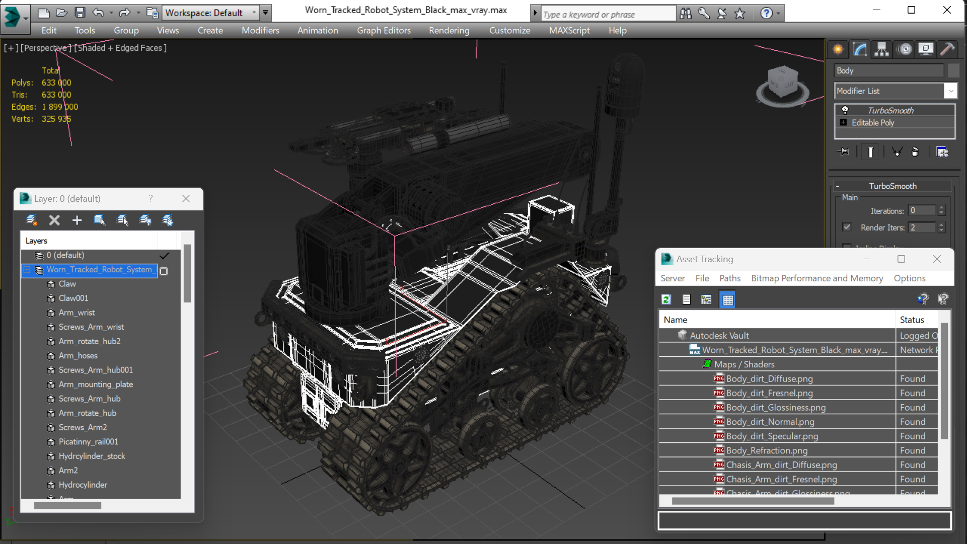 3D Worn Tracked Robot System Black