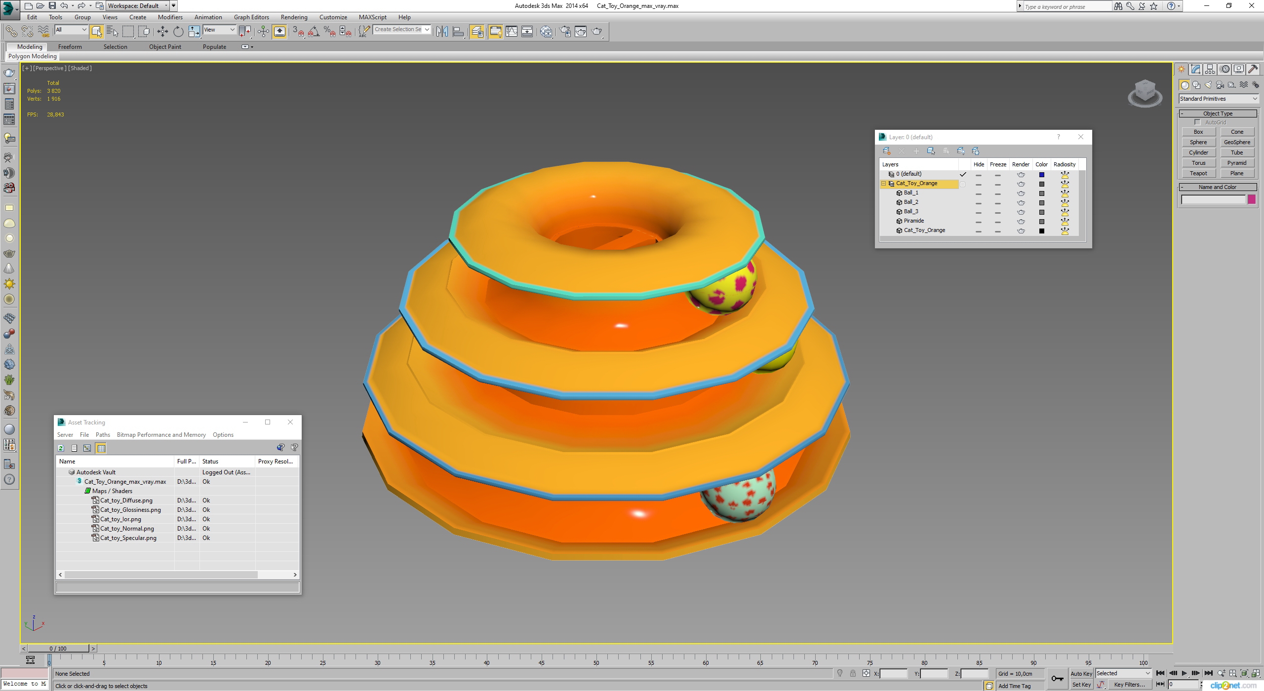 Cat Toy Orange 3D model