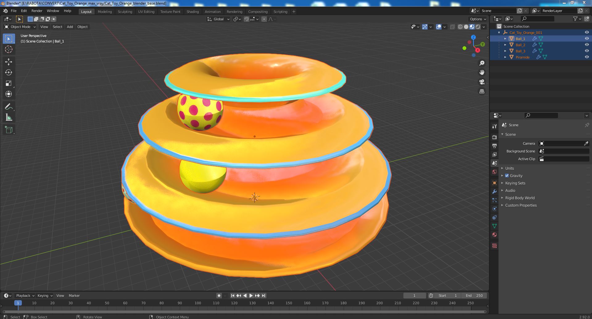 Cat Toy Orange 3D model