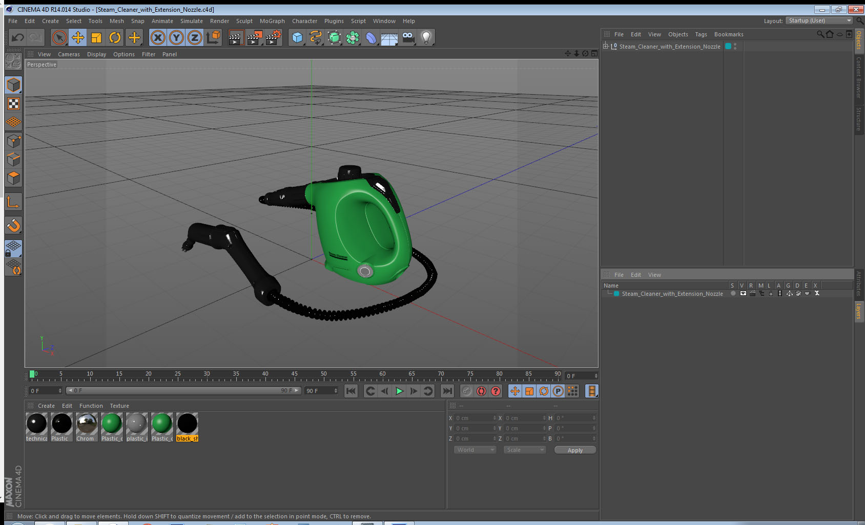 3D model Steam Cleaner with Extension Nozzle