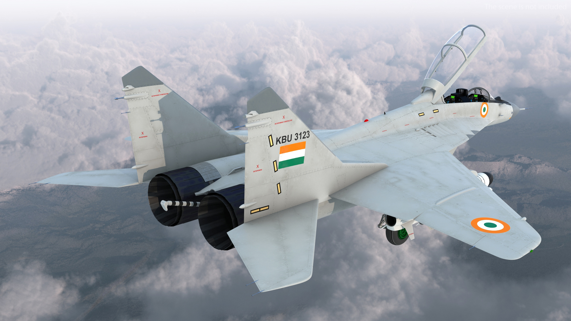 3D MiG 29 KUB Tandem Aircraft Indian with Armament Rigged for Maya model