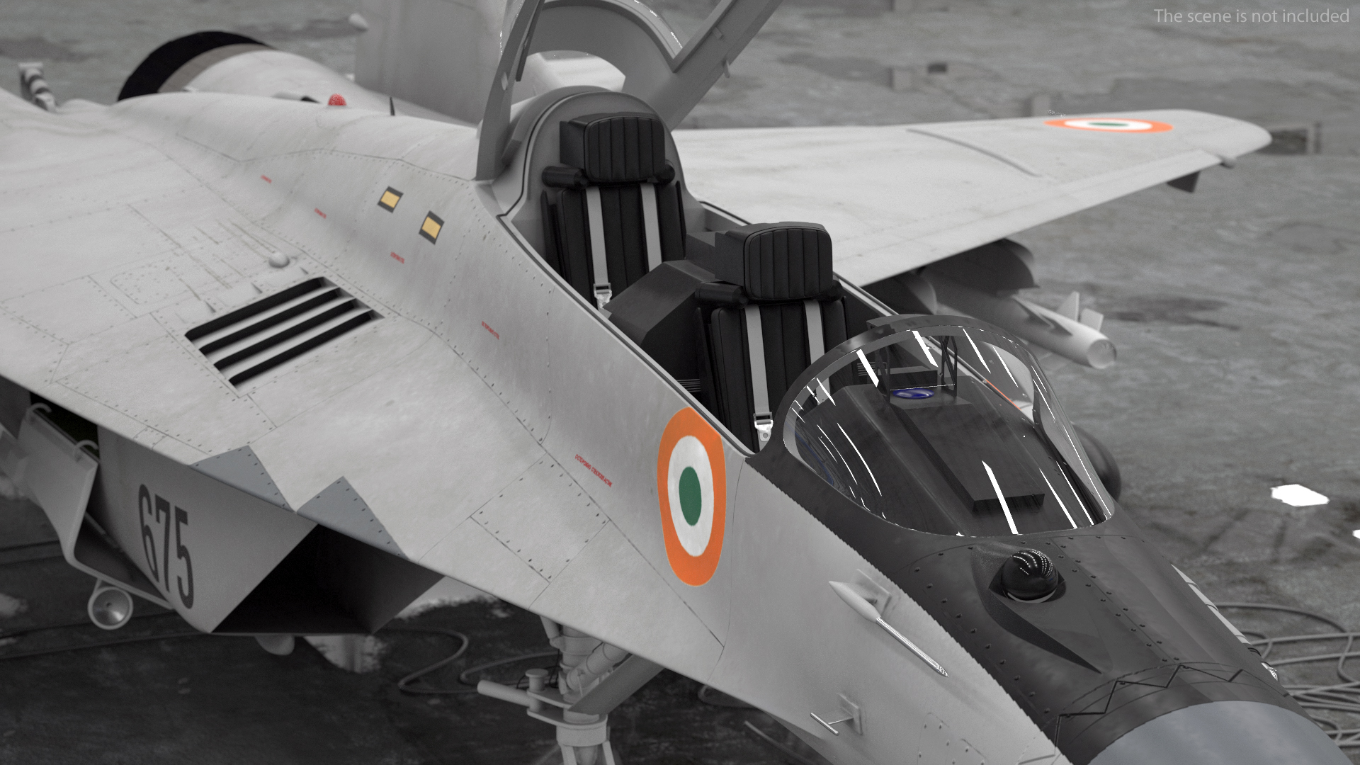 3D MiG 29 KUB Tandem Aircraft Indian with Armament Rigged for Maya model