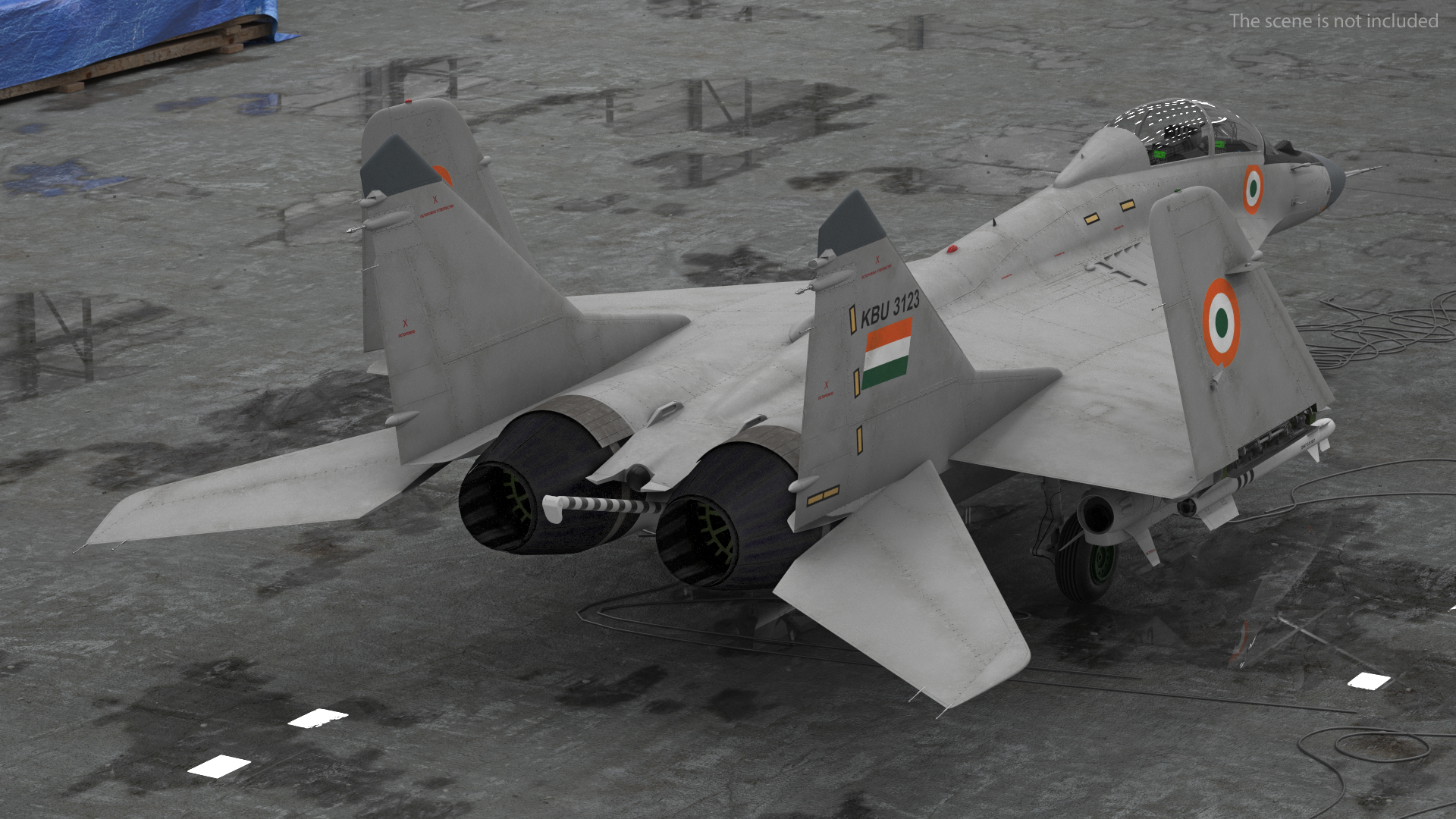 3D MiG 29 KUB Tandem Aircraft Indian with Armament Rigged for Maya model
