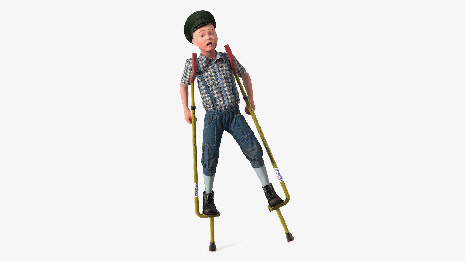 3D model Boy on Walking Stilts Fur