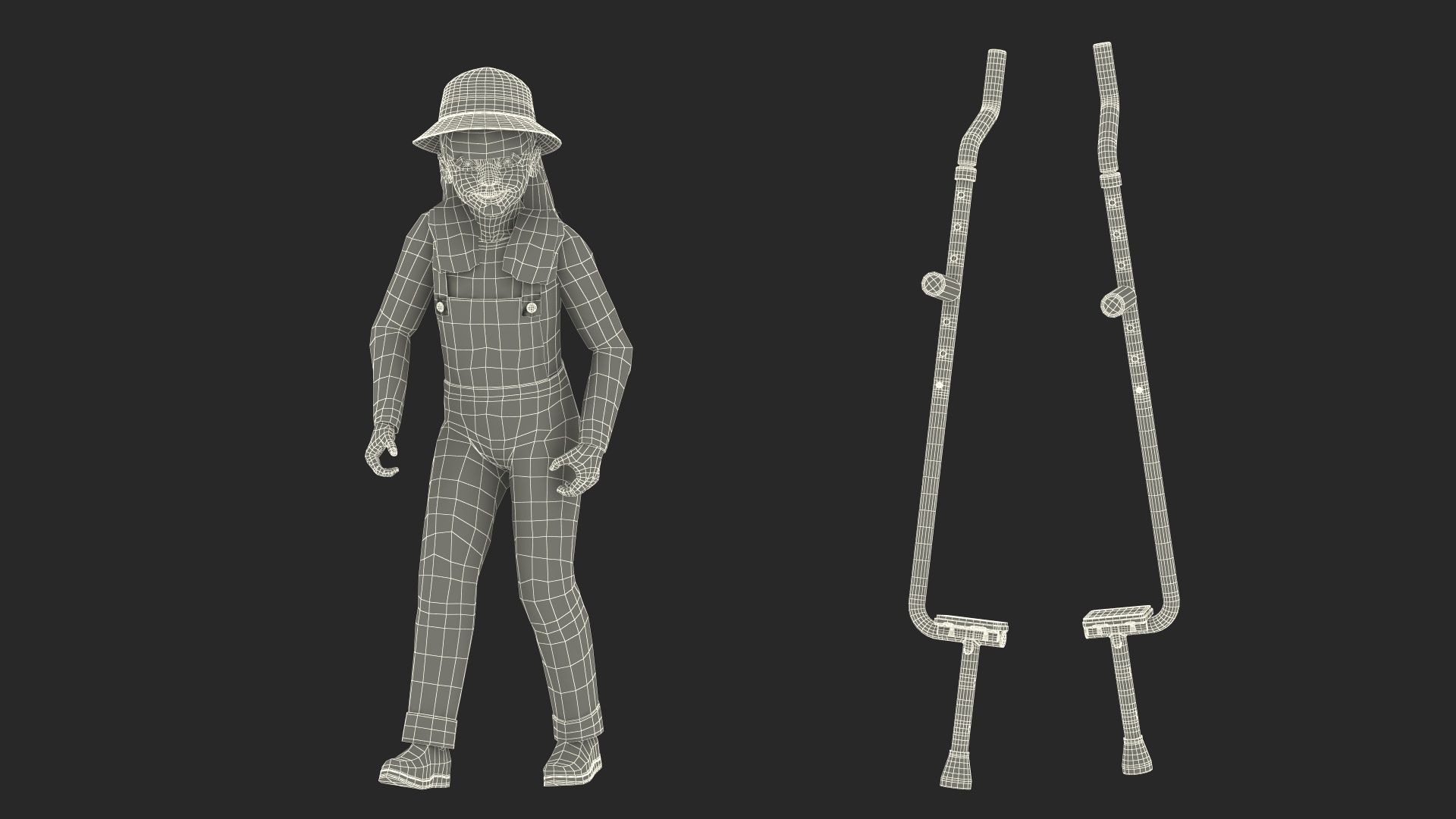 Girl on Walking Stilts 3D