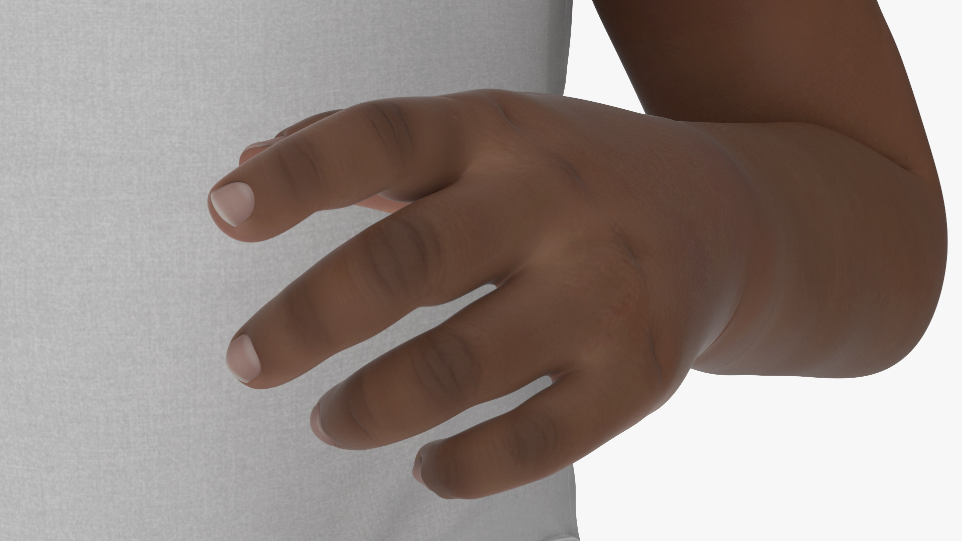 3D African Baby Boy Wearing Bodysuit Sitting
