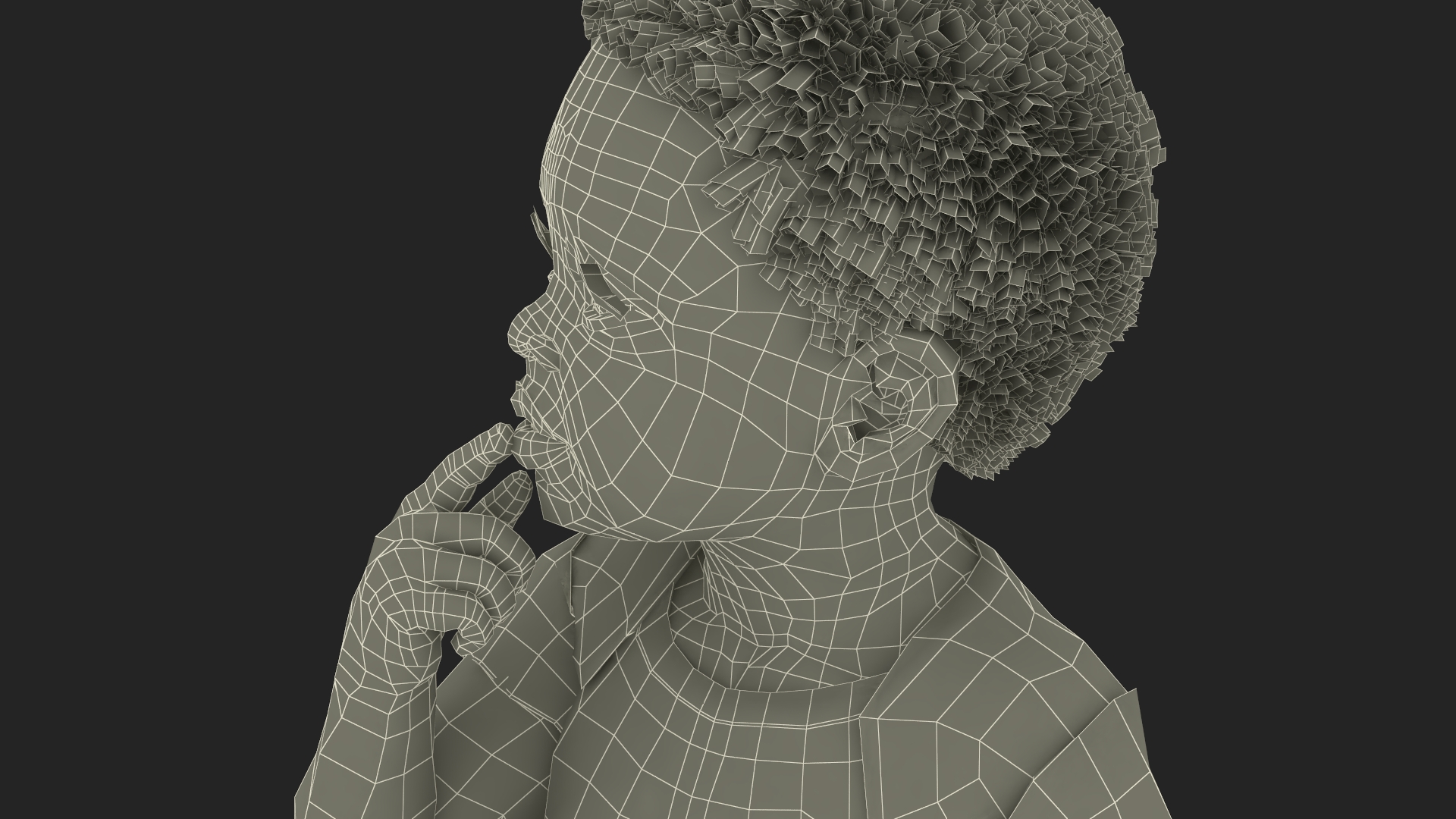 3D African Baby Boy Wearing Bodysuit Sitting