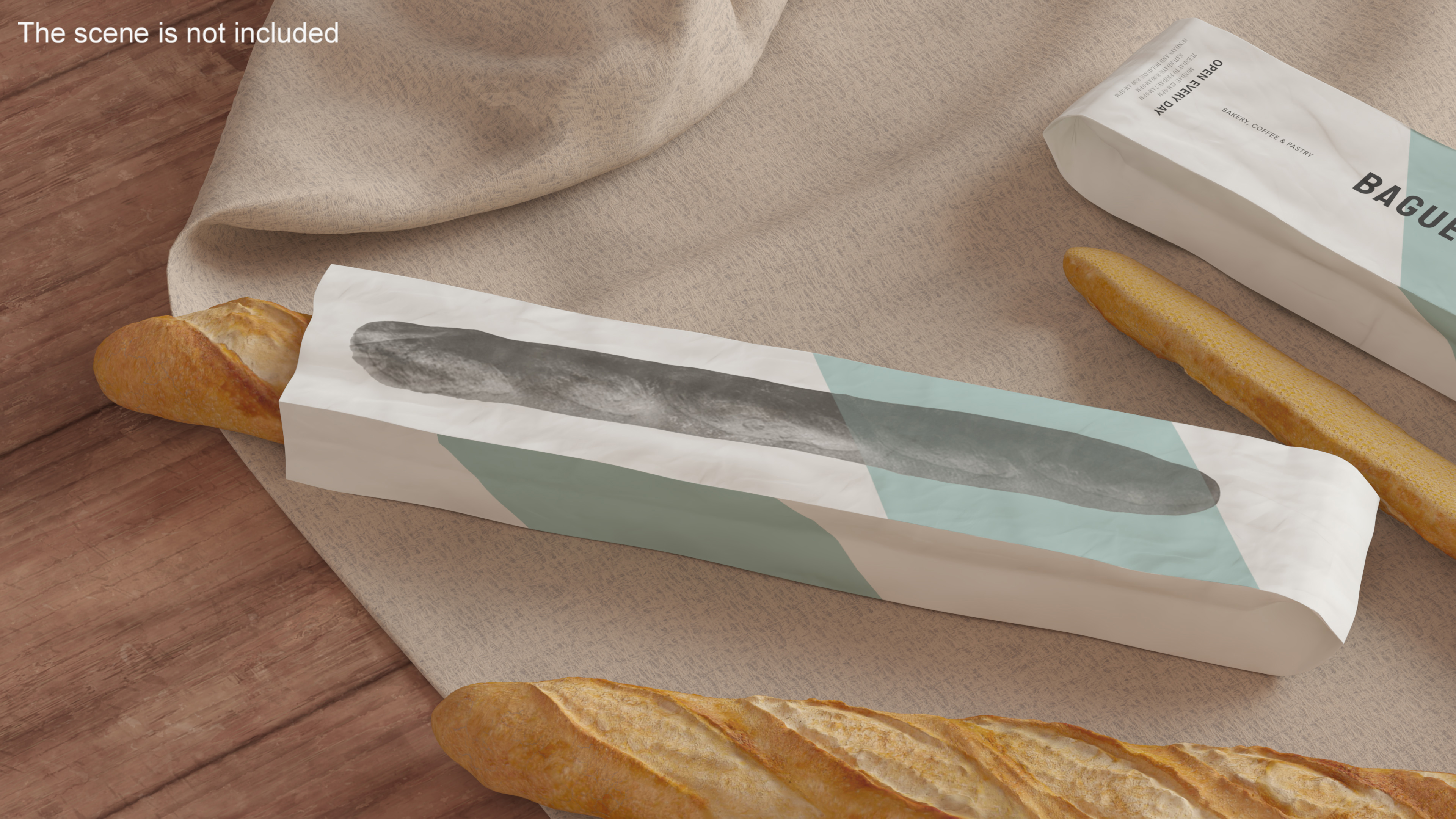 Baguette Bread Paper Bag 3D model
